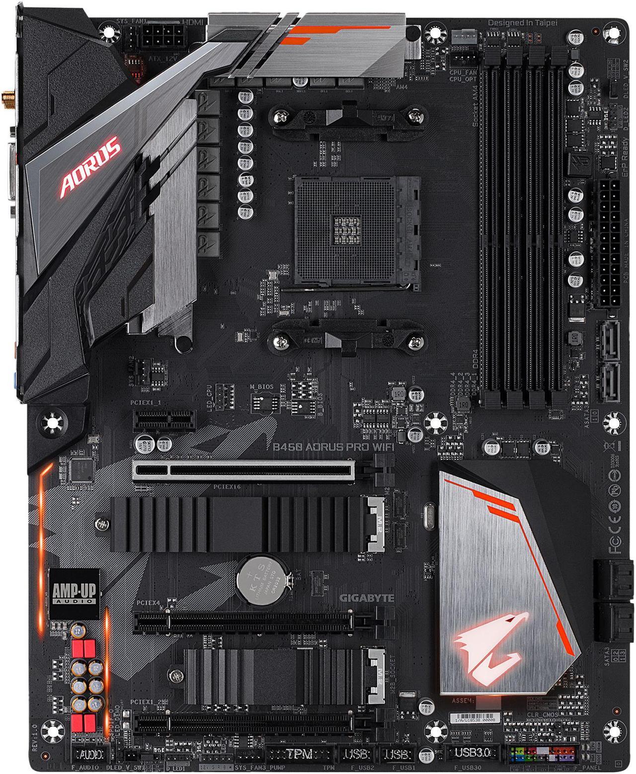 GIGABYTE B450 AORUS PRO WIFI AM4 AMD B450 SATA 6Gb/s USB 3.0 ATX AMD Motherboard