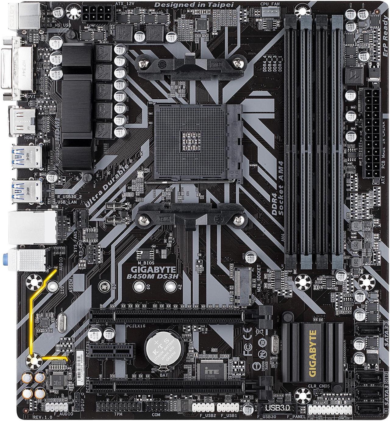 GIGABYTE B450M DS3H AM4 Micro ATX AMD Motherboard