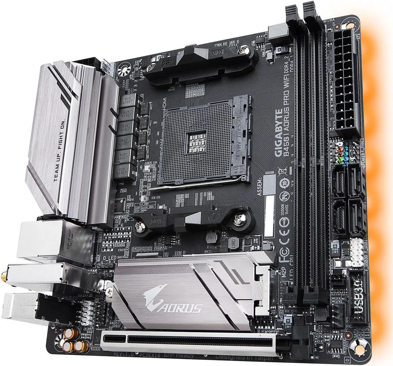 Alt view image 2 of 6 - GIGABYTE B450 I AORUS PRO WIFI AM4 AMD B450 USB 3.1 HDMI Mini ITX AMD Motherboard
