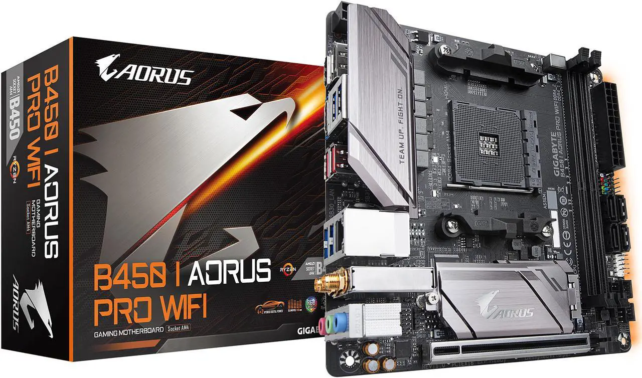 Alt view image 6 of 6 - GIGABYTE B450 I AORUS PRO WIFI AM4 AMD B450 USB 3.1 HDMI Mini ITX AMD Motherboard