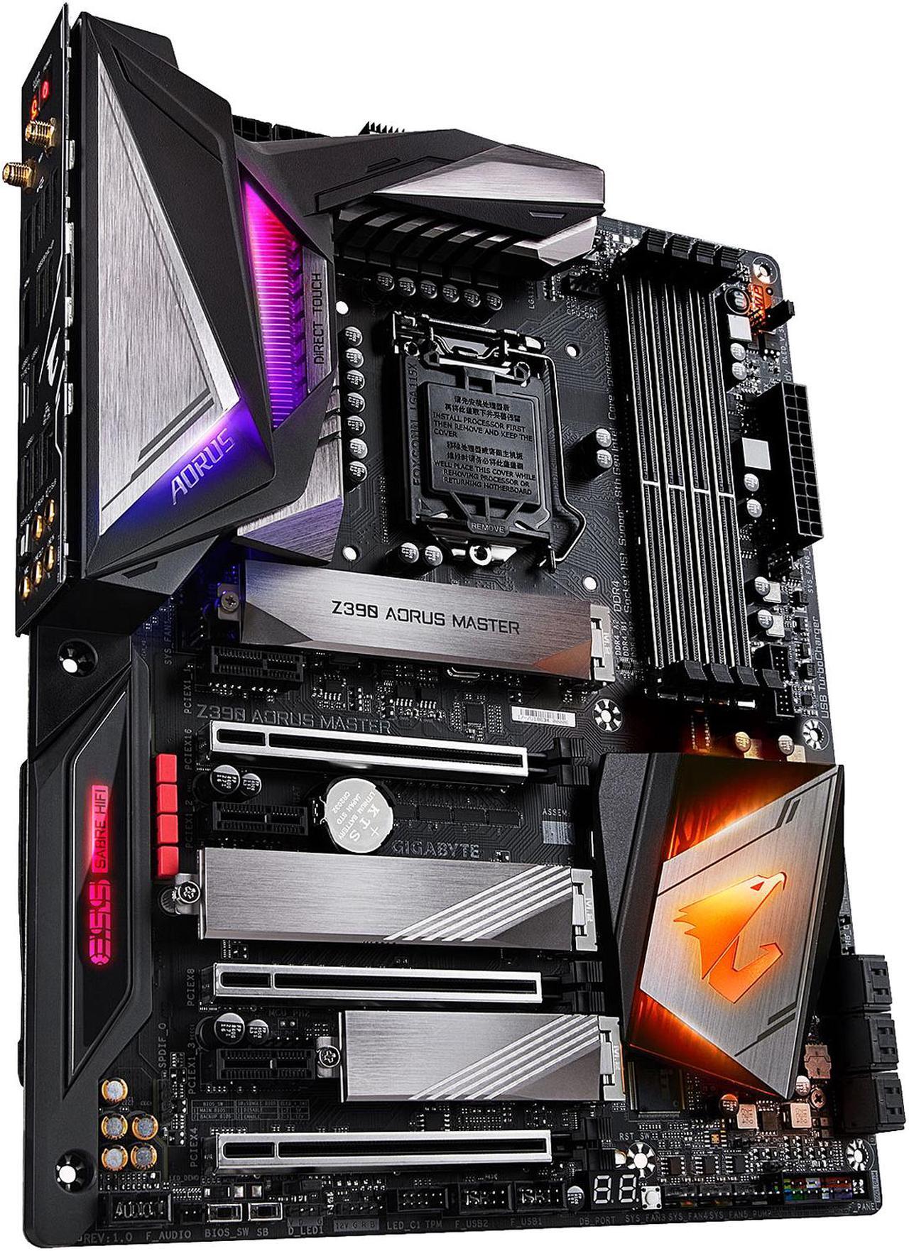 Alt view image 4 of 11 - GIGABYTE Z390 AORUS MASTER LGA 1151 (300 Series) Intel Z390 SATA 6Gb/s ATX Intel Motherboard