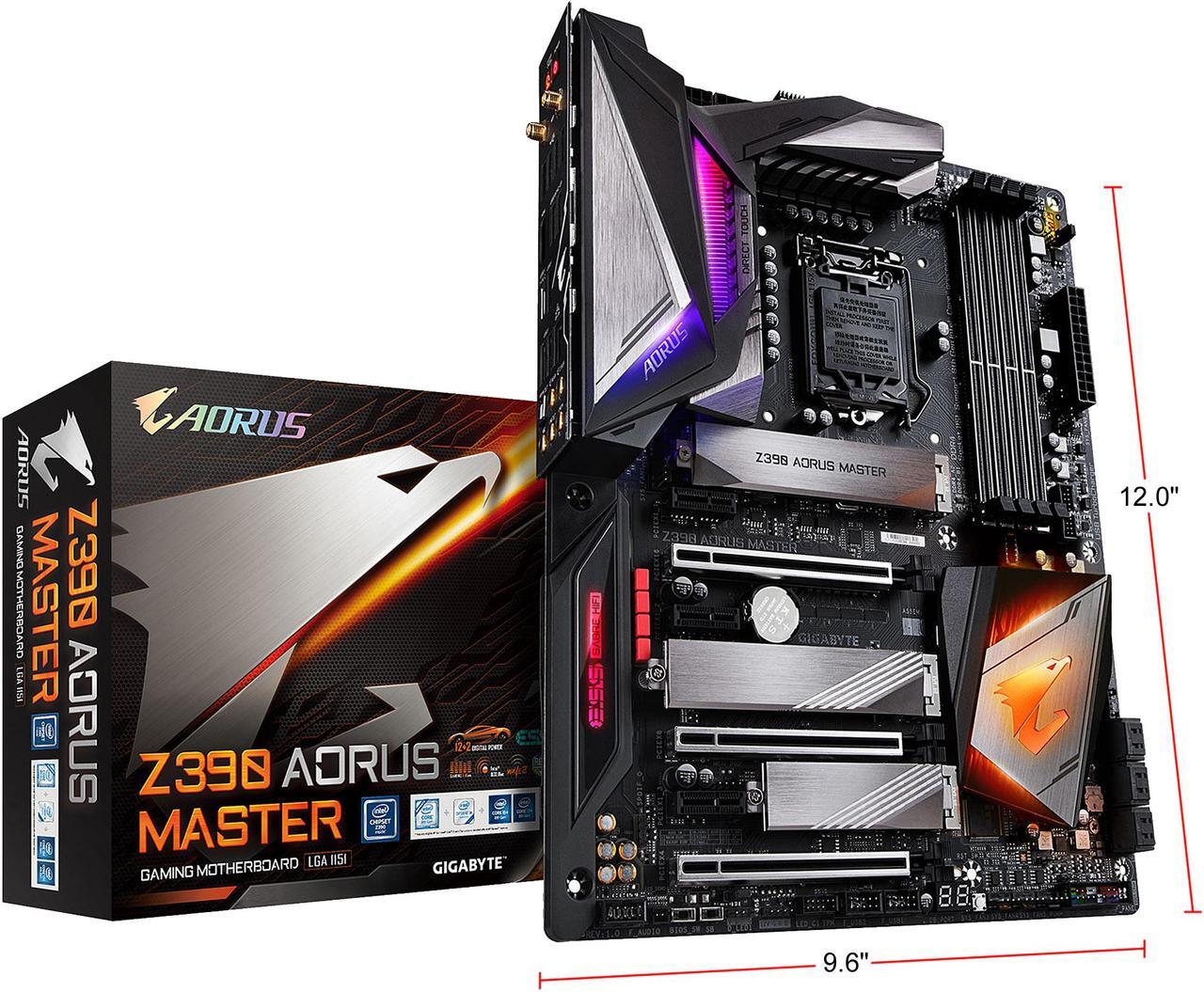 Alt view image 10 of 11 - GIGABYTE Z390 AORUS MASTER LGA 1151 (300 Series) Intel Z390 SATA 6Gb/s ATX Intel Motherboard