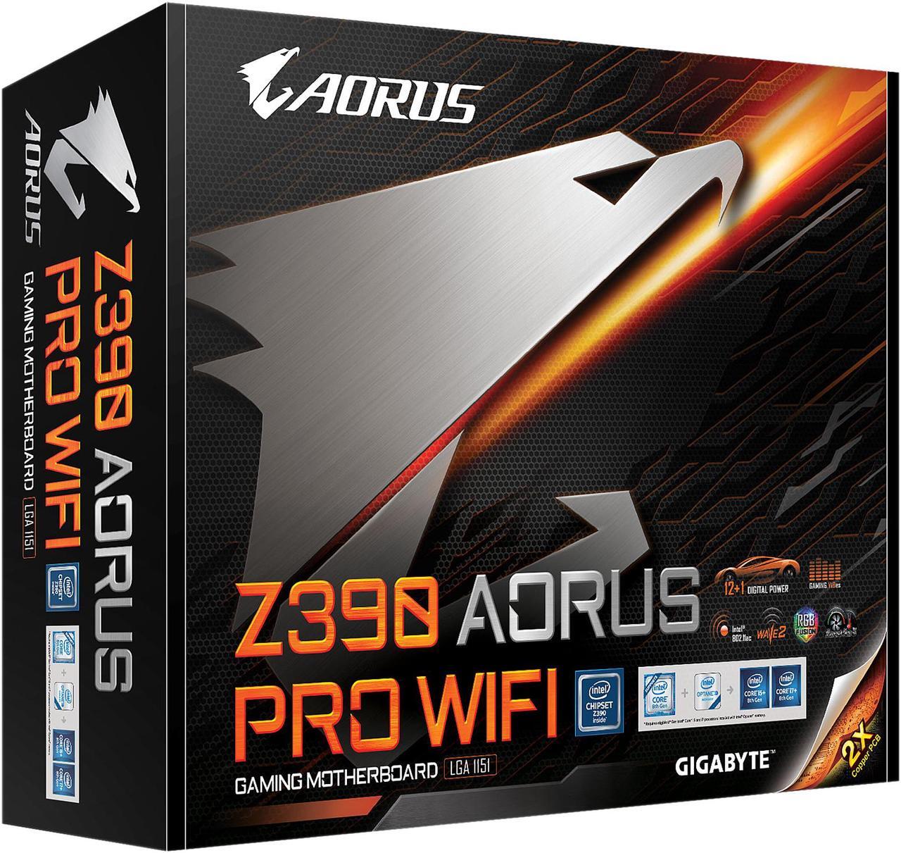 Alt view image 9 of 9 - GIGABYTE Z390 AORUS PRO WIFI LGA 1151 (300 Series) Intel Z390 SATA 6Gb/s ATX Intel Motherboard