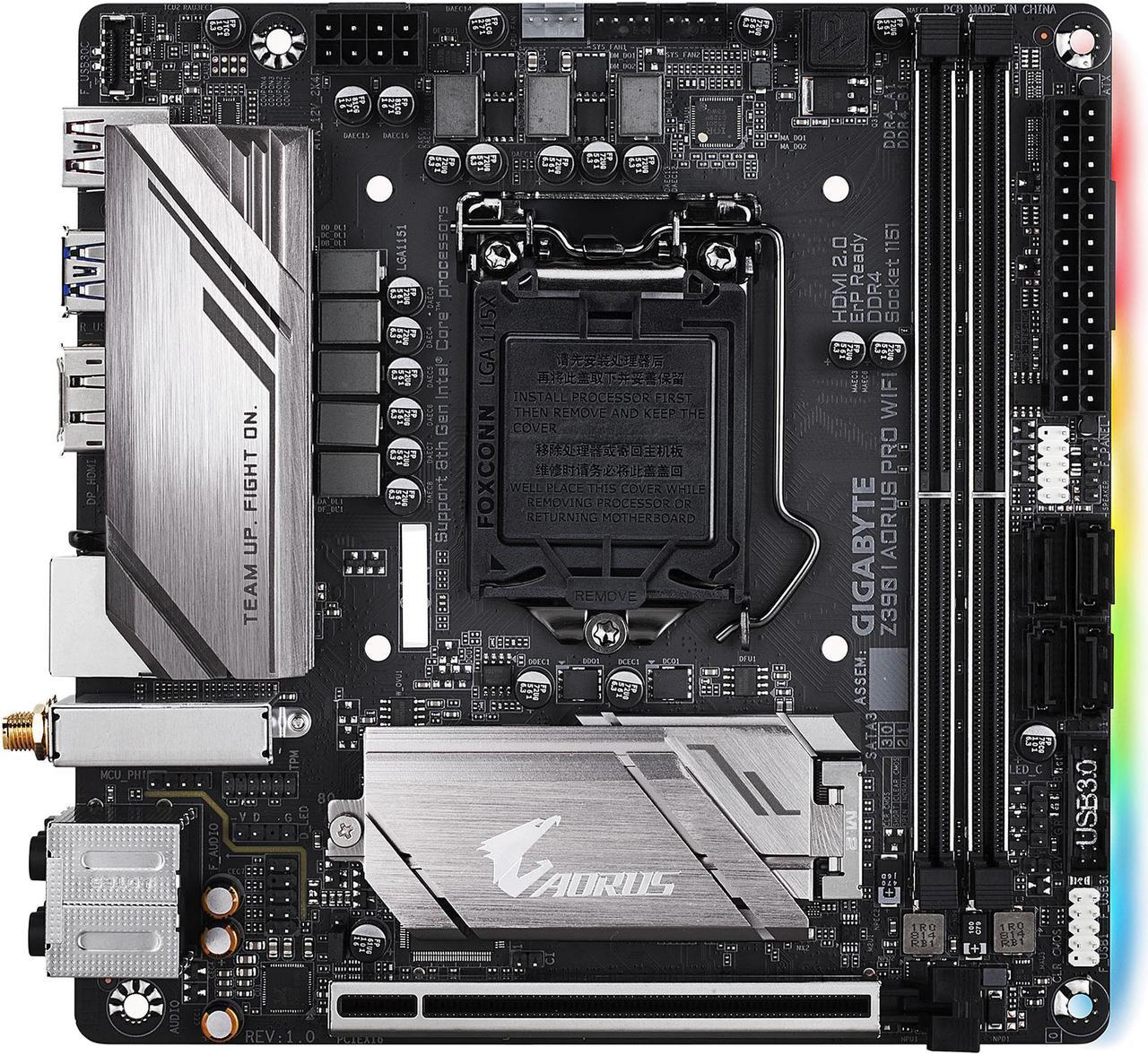 Main image of GIGABYTE Z390 I AORUS PRO WIFI LGA 1151 (300 Series) Intel Z390 SATA 6Gb/s Mini ITX Intel Motherboard