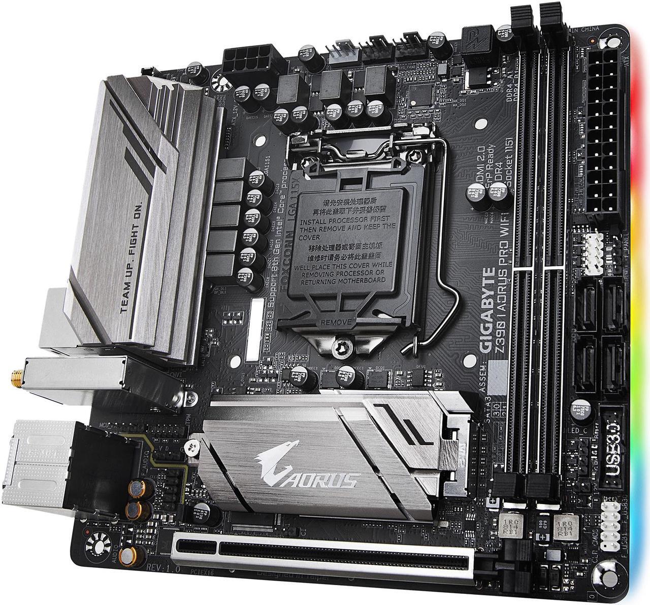 Alt view image 3 of 10 - GIGABYTE Z390 I AORUS PRO WIFI LGA 1151 (300 Series) Intel Z390 SATA 6Gb/s Mini ITX Intel Motherboard