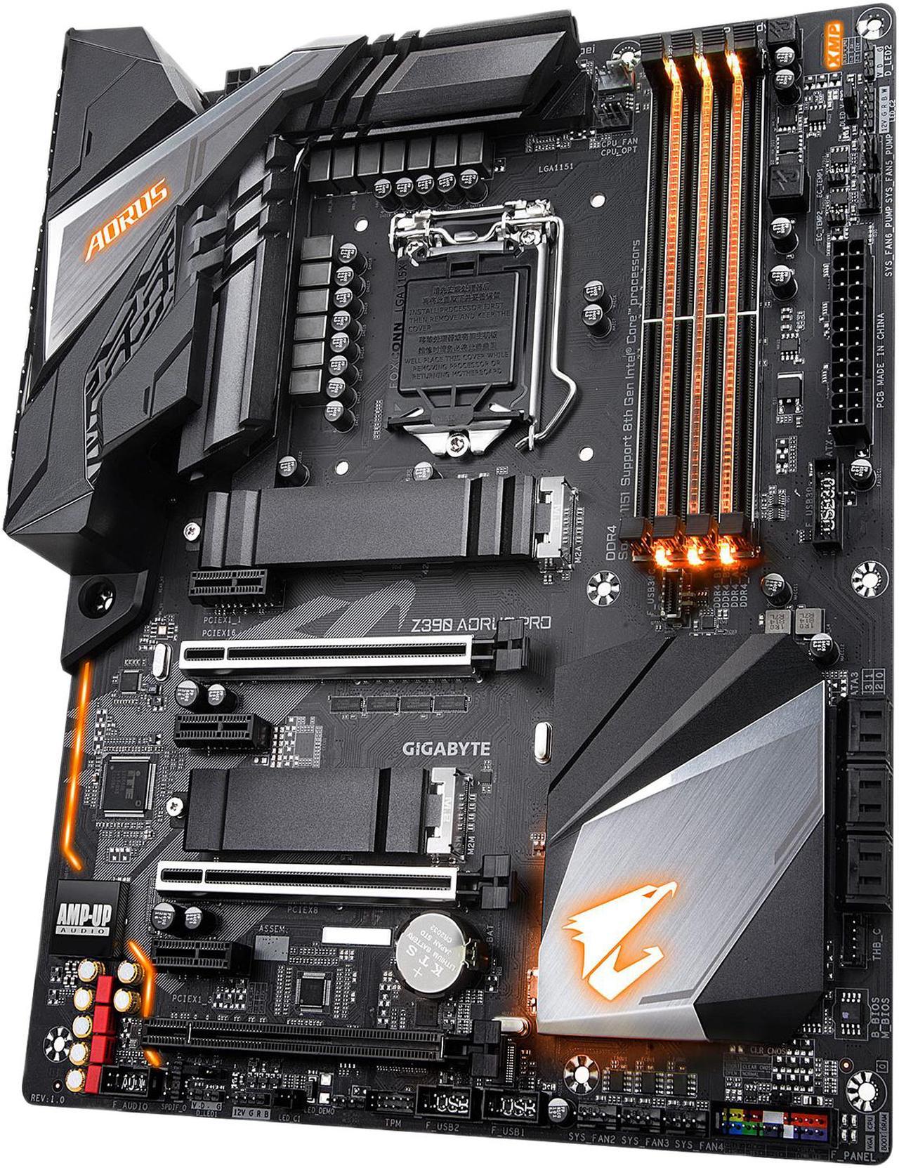 Alt view image 3 of 10 - GIGABYTE Z390 AORUS PRO LGA 1151 (300 Series) Intel Z390 HDMI SATA 6Gb/s USB 3.1 ATX Intel Motherboard