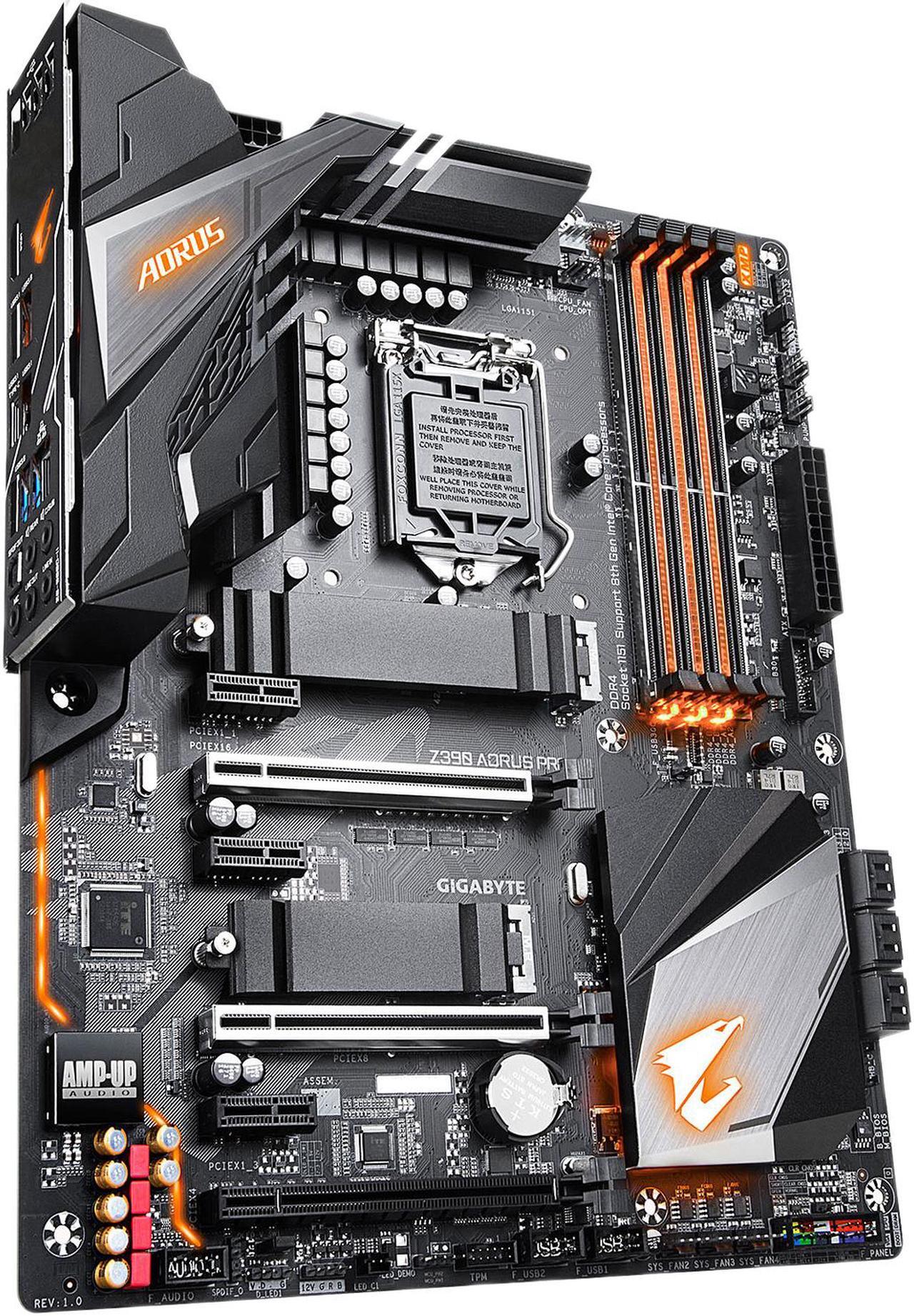 Alt view image 4 of 10 - GIGABYTE Z390 AORUS PRO LGA 1151 (300 Series) Intel Z390 HDMI SATA 6Gb/s USB 3.1 ATX Intel Motherboard