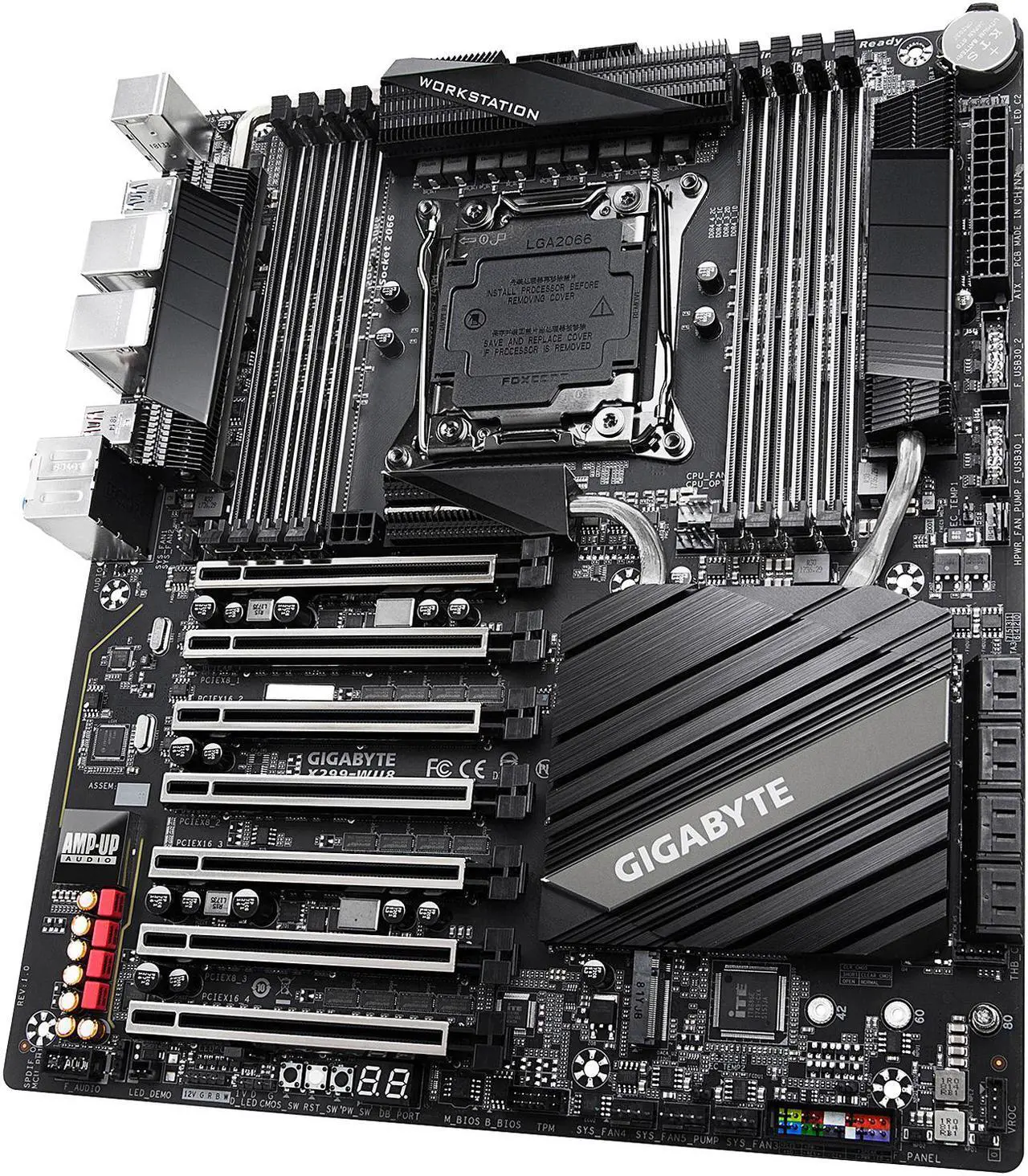 Alt view image 3 of 11 - GIGABYTE X299-WU8 LGA 2066 Intel X299 Motherboard with 7 PCIe x16 Slots and Dual Intel Server LAN