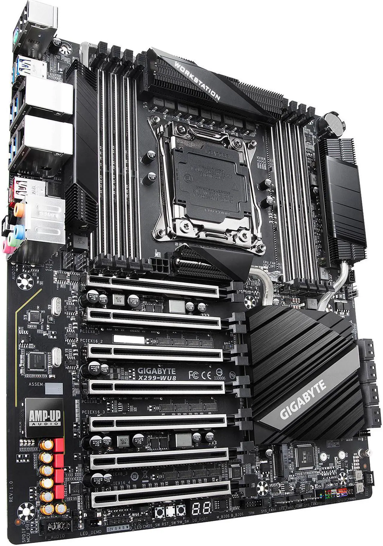 Alt view image 4 of 11 - GIGABYTE X299-WU8 LGA 2066 Intel X299 Motherboard with 7 PCIe x16 Slots and Dual Intel Server LAN