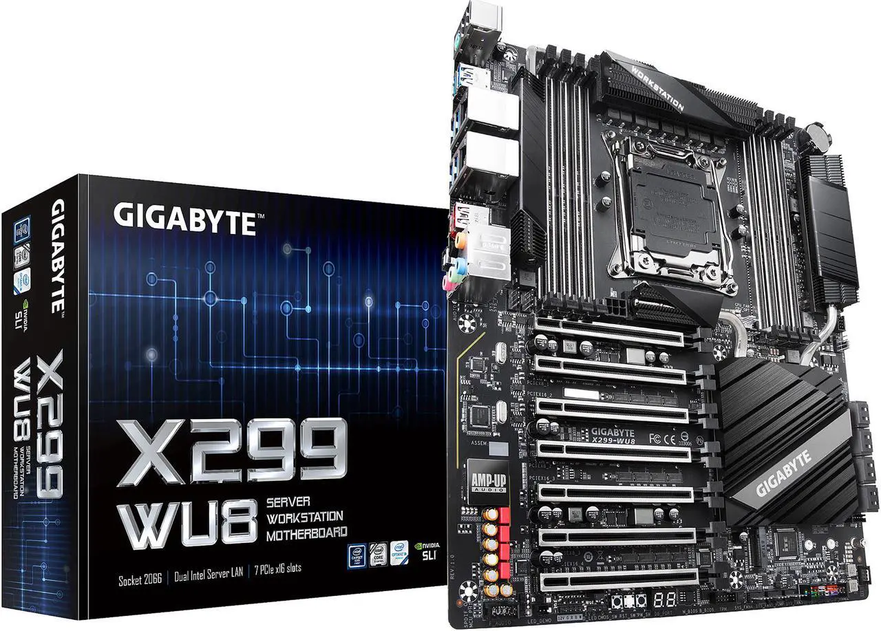 Alt view image 10 of 11 - GIGABYTE X299-WU8 LGA 2066 Intel X299 Motherboard with 7 PCIe x16 Slots and Dual Intel Server LAN