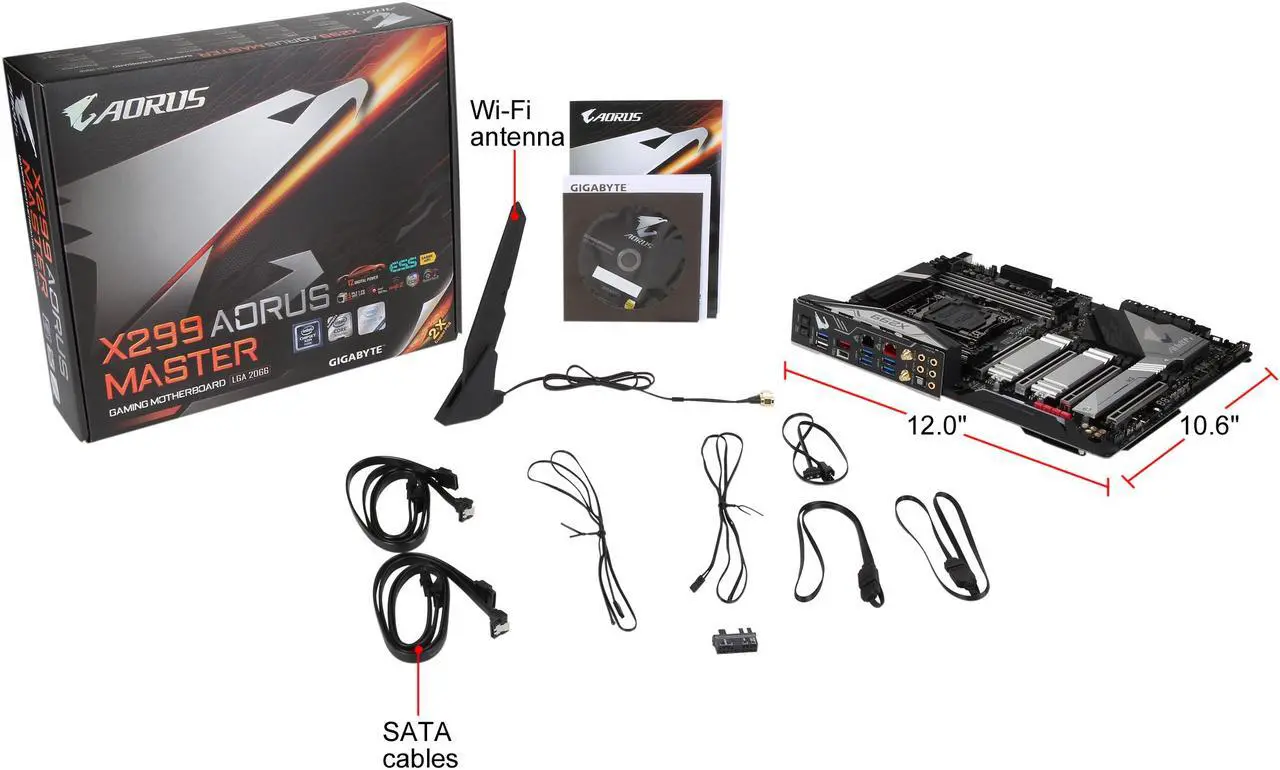 Alt view image 7 of 6 - GIGABYTE X299 AORUS MASTER LGA 2066 Intel X299 USB 3.1 Extended ATX Intel Motherboard