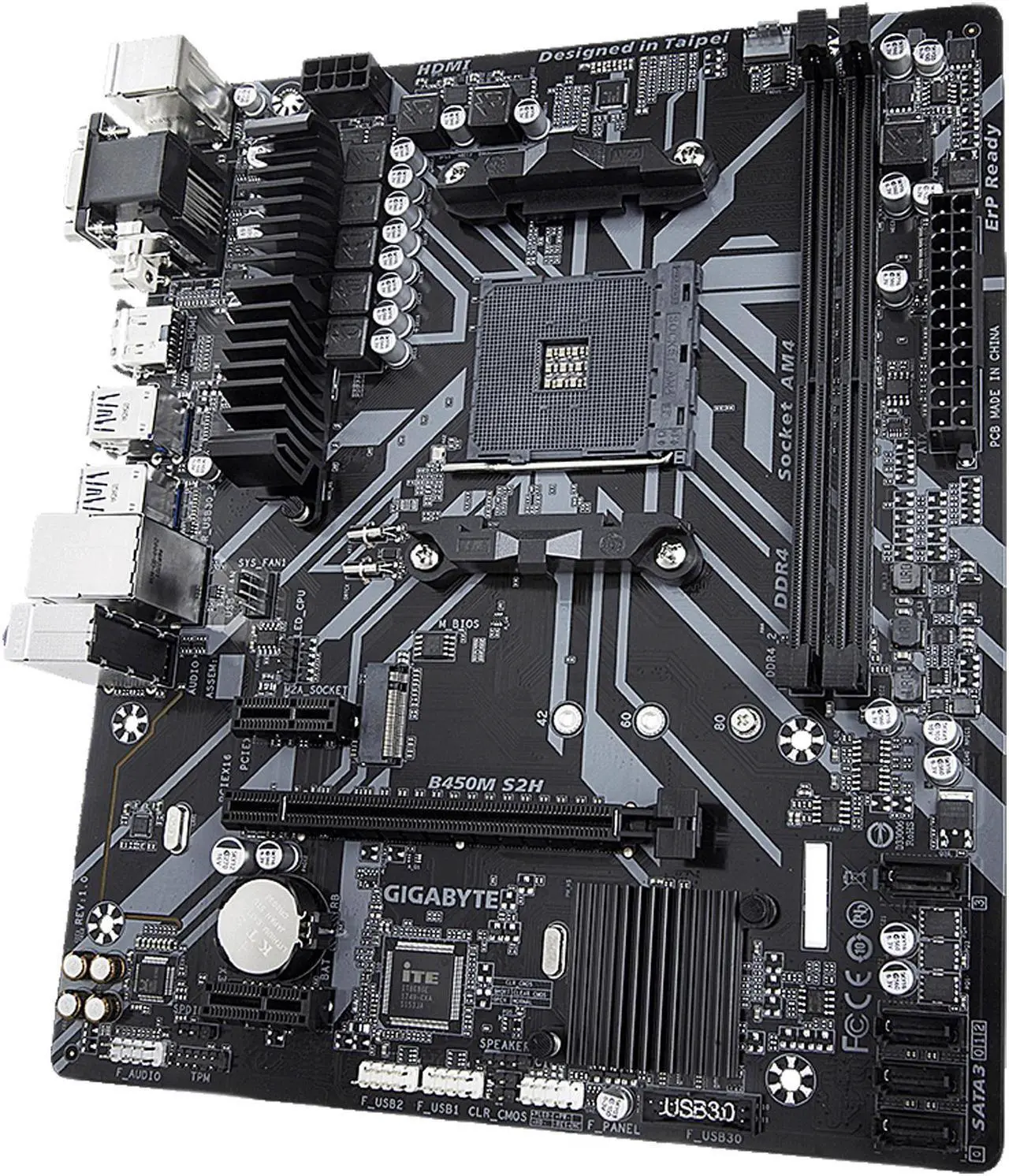 Alt view image 2 of 7 - GIGABYTE B450M S2H AM4 AMD B450 SATA 6Gb/s USB 3.1 HDMI Micro ATX AMD Motherboard