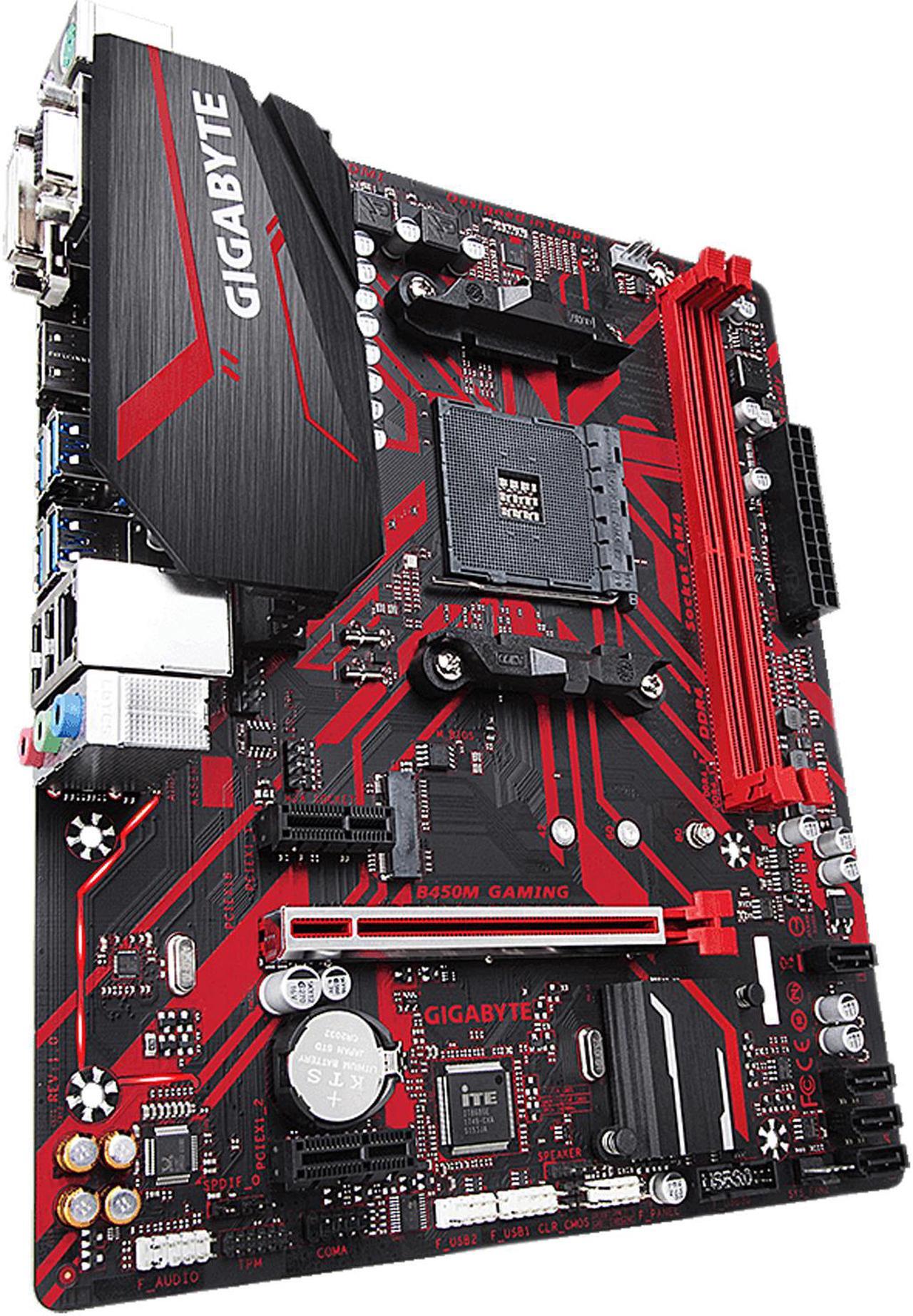 Alt view image 2 of 7 - GIGABYTE B450M GAMING AM4 AMD B450 SATA 6Gb/s USB 3.1 HDMI Micro ATX AMD Motherboard