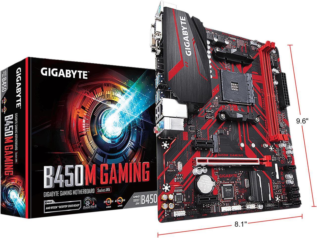 Alt view image 7 of 7 - GIGABYTE B450M GAMING AM4 AMD B450 SATA 6Gb/s USB 3.1 HDMI Micro ATX AMD Motherboard