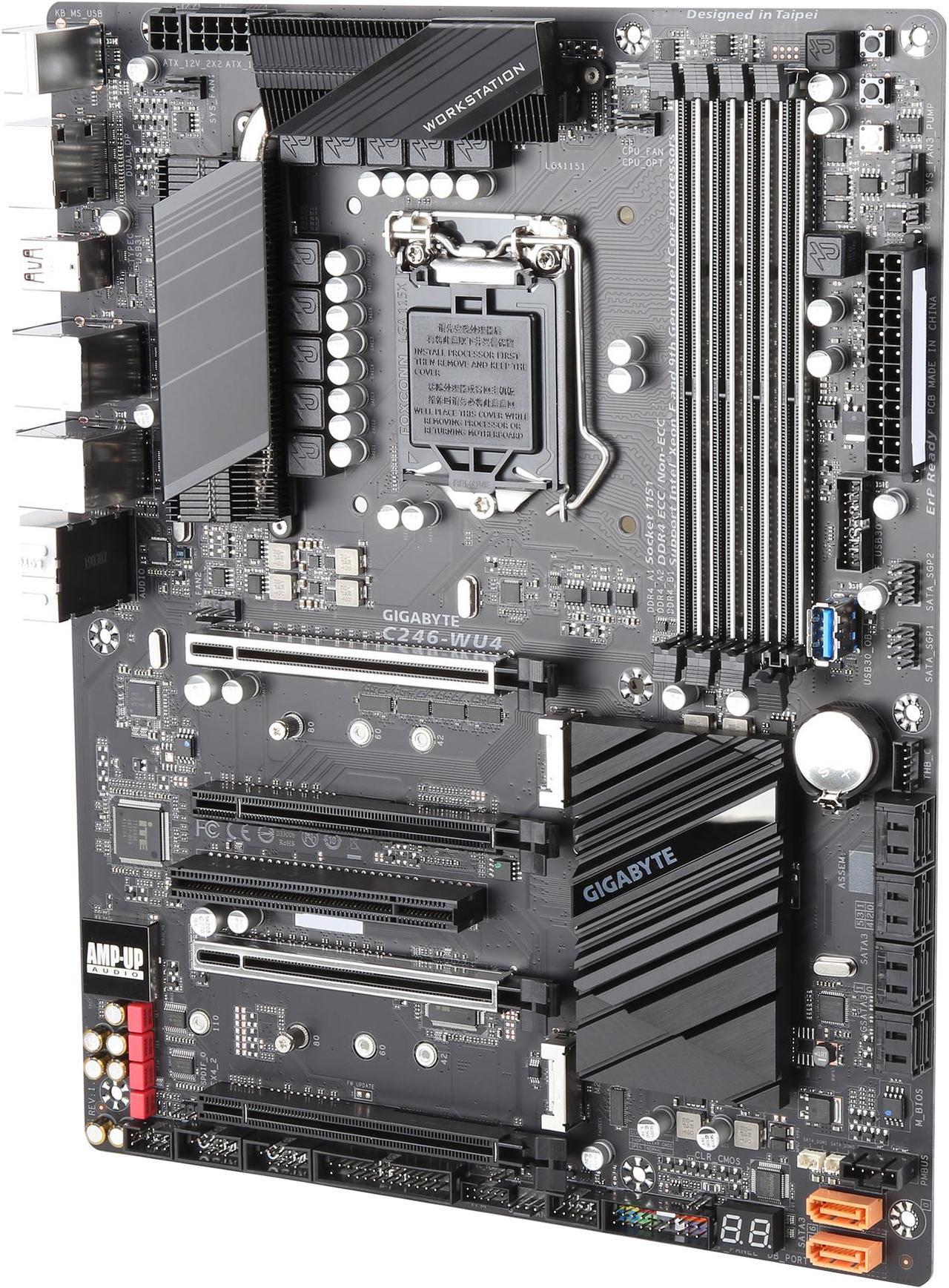 GIGABYTE C246-WU4 LGA 1151 (300 Series) Intel C246 SATA 6Gb/s ATX Intel Motherboard