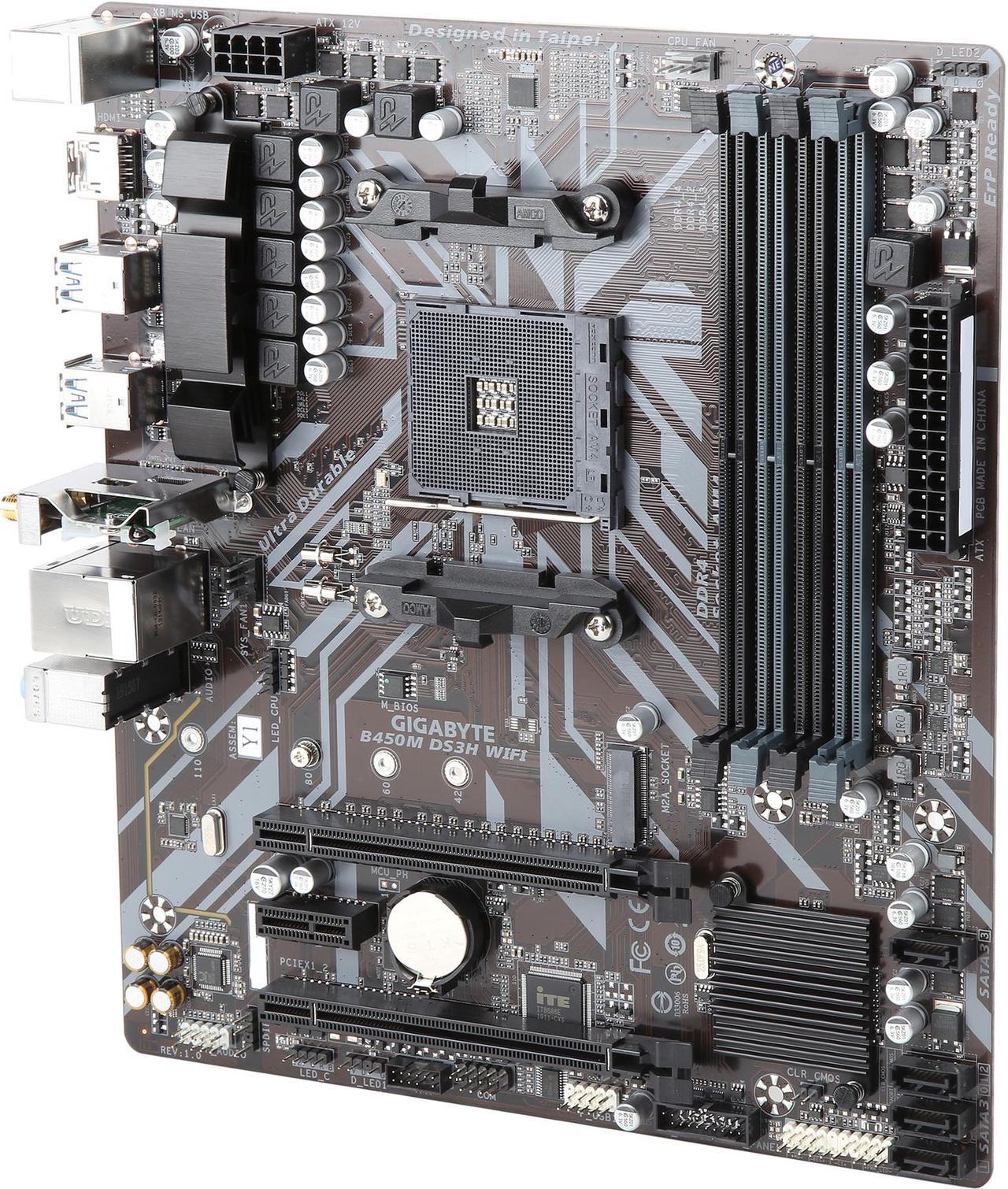 GIGABYTE B450M DS3H WIFI AM4 AMD B450 SATA 6Gb/s Micro ATX AMD Motherboard