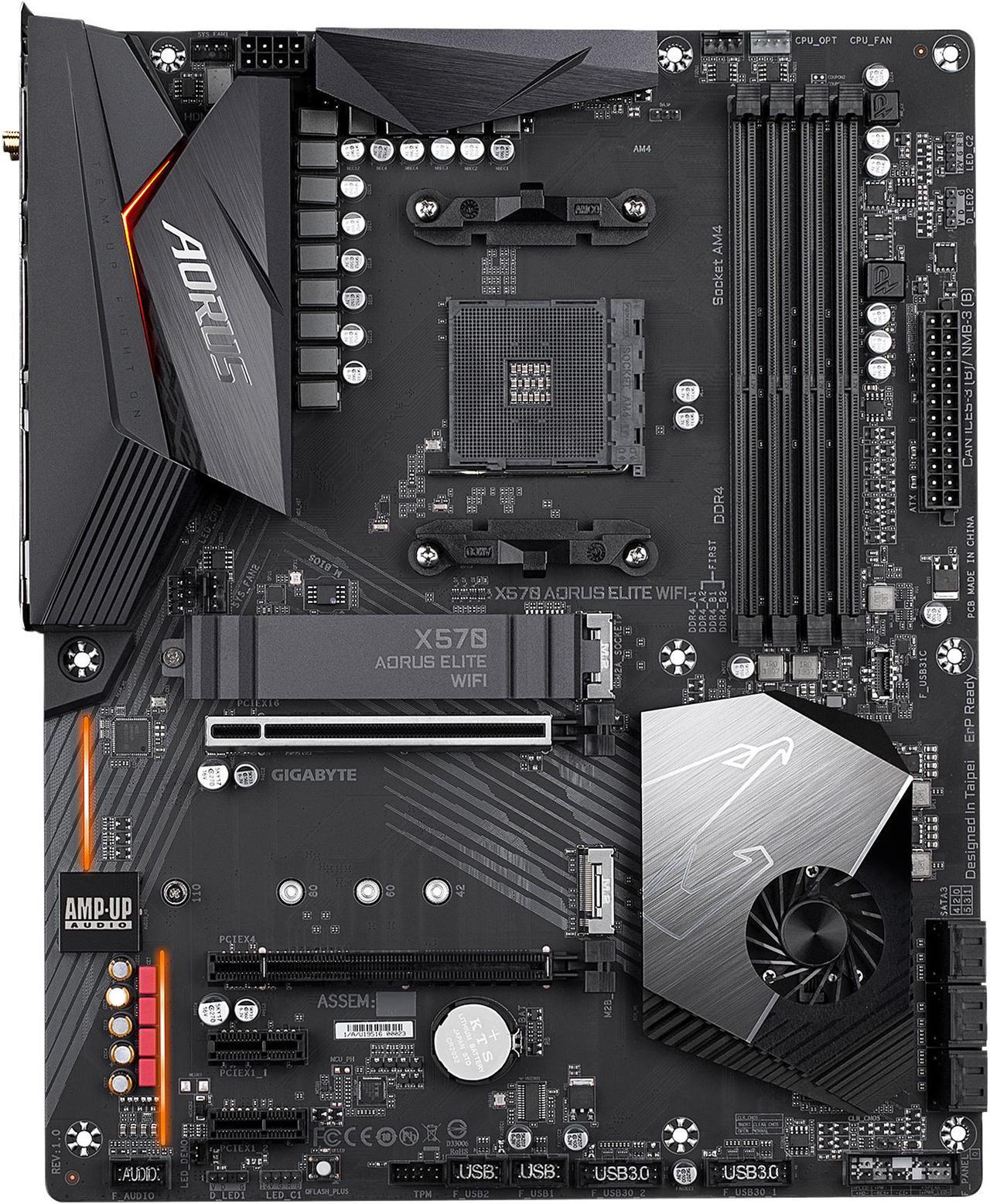 Main image of GIGABYTE X570 AORUS ELITE WIFI AM4 AMD X570 SATA 6Gb/s USB 3.0 ATX AMD Motherboard