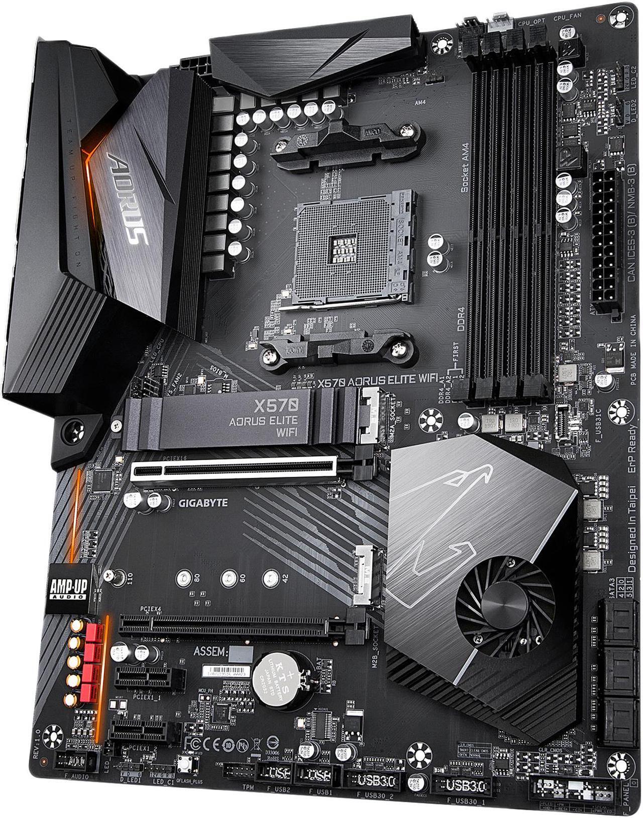 Alt view image 2 of 9 - GIGABYTE X570 AORUS ELITE WIFI AM4 AMD X570 SATA 6Gb/s USB 3.0 ATX AMD Motherboard