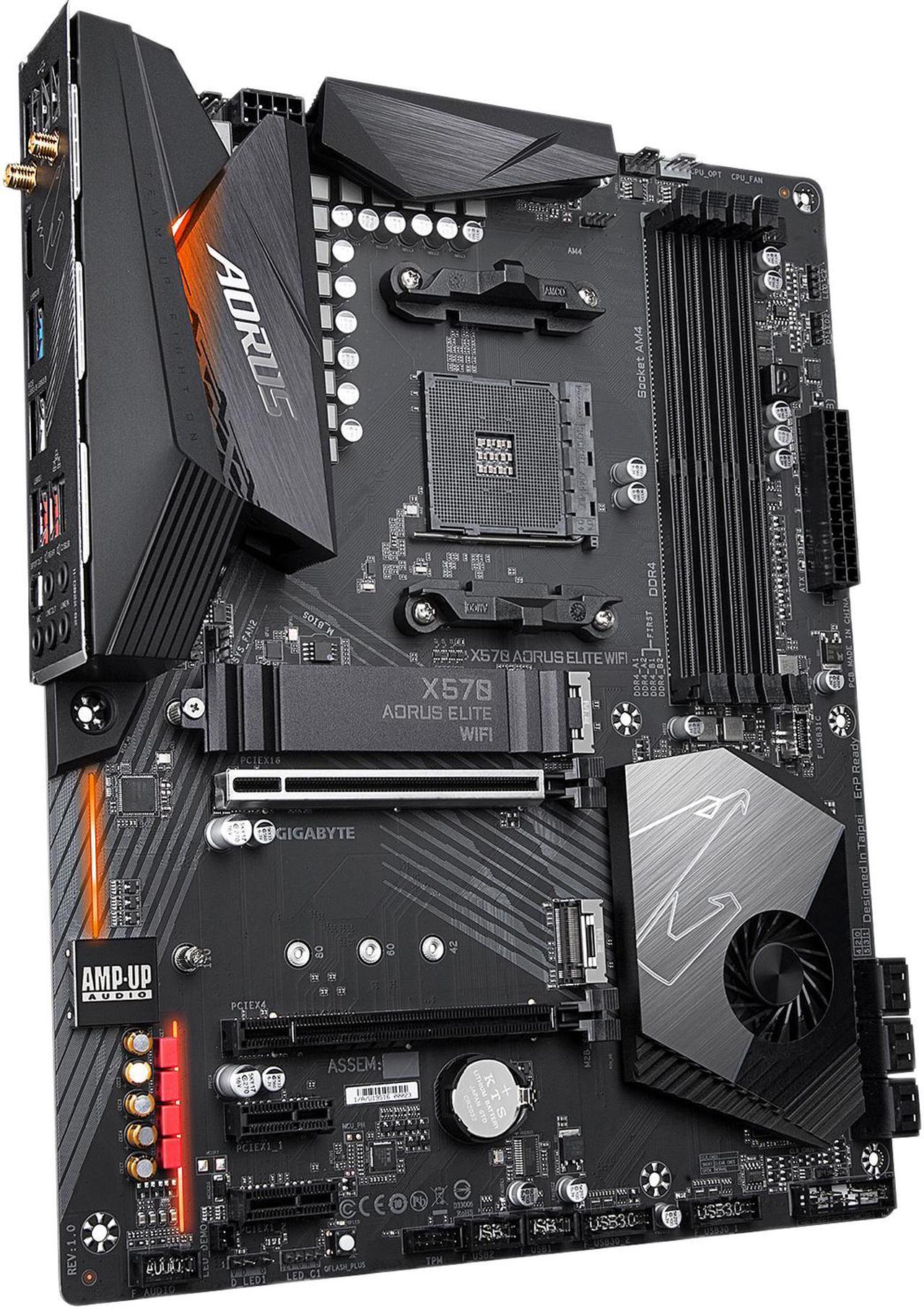 Alt view image 3 of 9 - GIGABYTE X570 AORUS ELITE WIFI AM4 AMD X570 SATA 6Gb/s USB 3.0 ATX AMD Motherboard