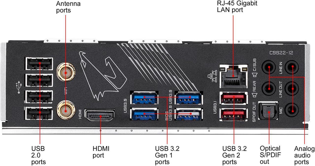 Alt view image 8 of 9 - GIGABYTE X570 AORUS ELITE WIFI AM4 AMD X570 SATA 6Gb/s USB 3.0 ATX AMD Motherboard