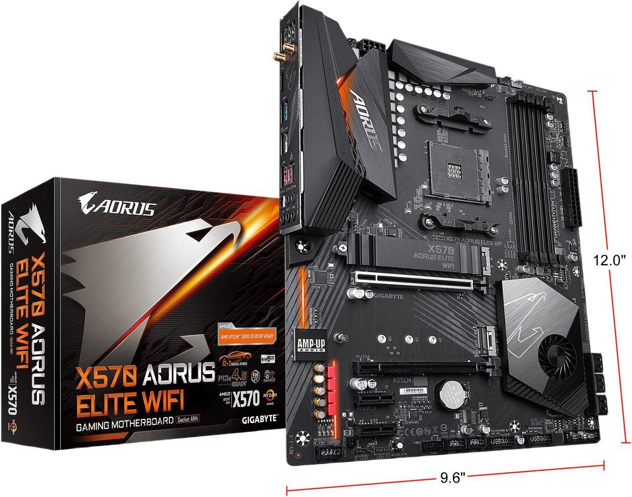Alt view image 9 of 9 - GIGABYTE X570 AORUS ELITE WIFI AM4 AMD X570 SATA 6Gb/s USB 3.0 ATX AMD Motherboard