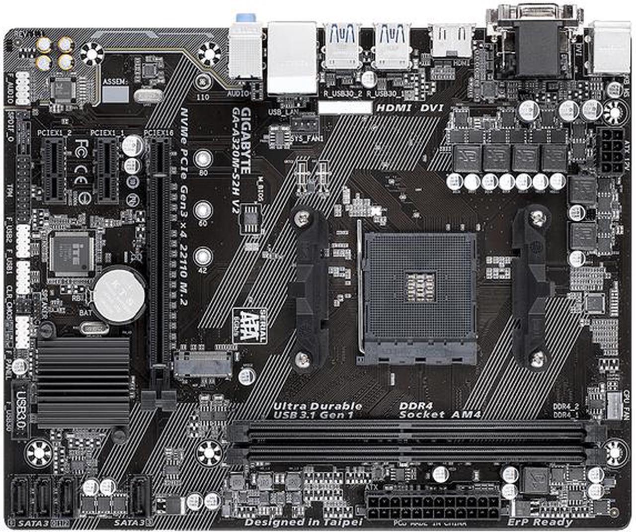 Main image of GIGABYTE GA-A320M-S2H V2 AM4 AMD B350 SATA 6Gb/s Micro ATX AMD Motherboard