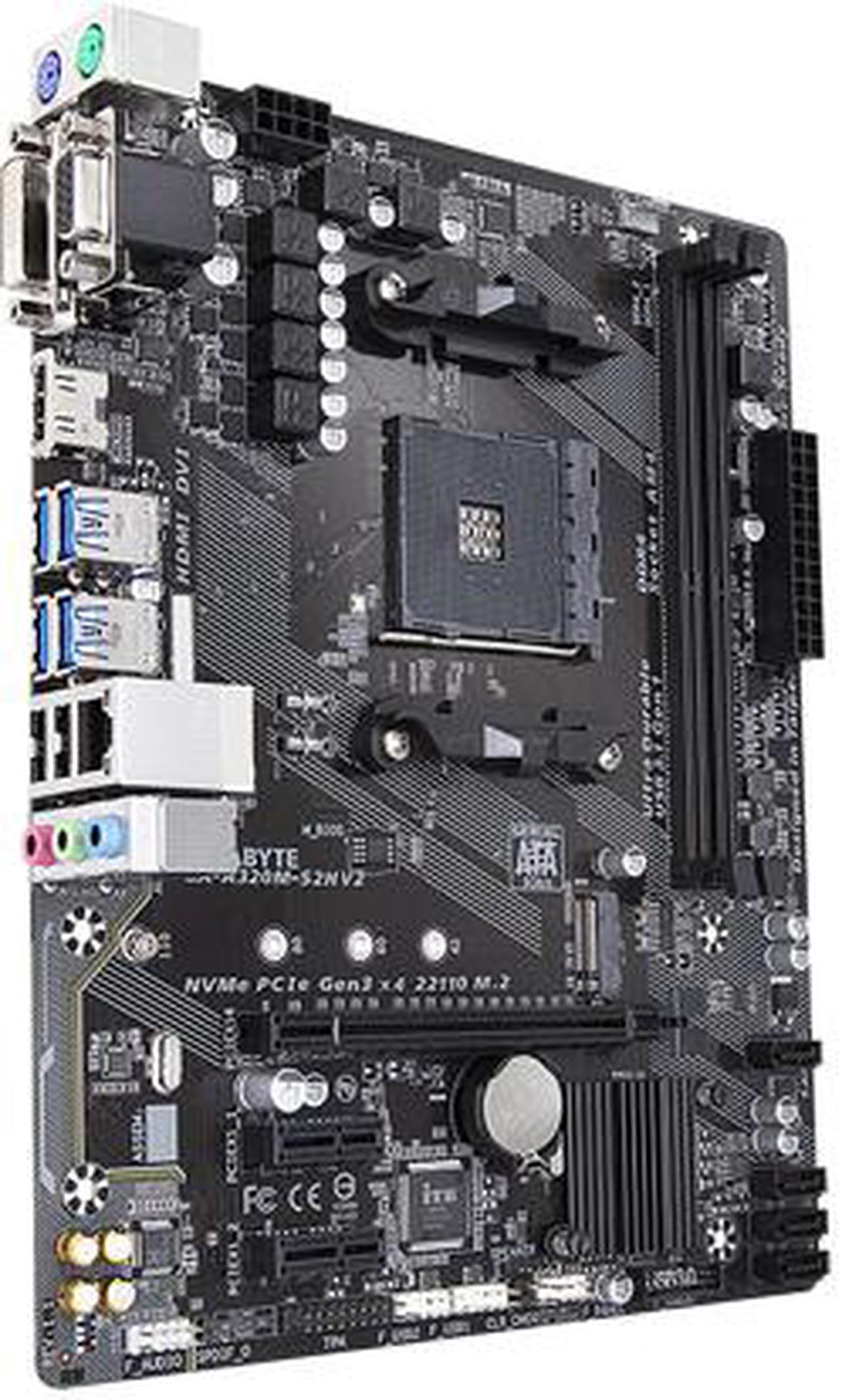 Alt view image 3 of 5 - GIGABYTE GA-A320M-S2H V2 AM4 AMD B350 SATA 6Gb/s Micro ATX AMD Motherboard
