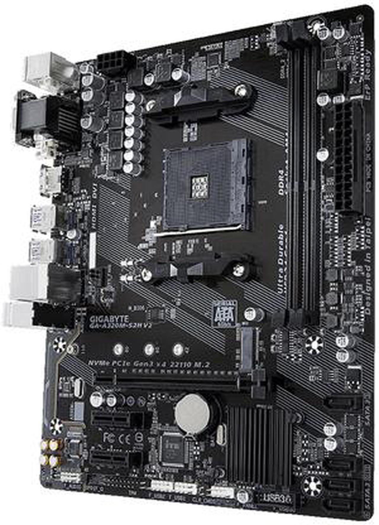 Alt view image 2 of 5 - GIGABYTE GA-A320M-S2H V2 AM4 AMD B350 SATA 6Gb/s Micro ATX AMD Motherboard