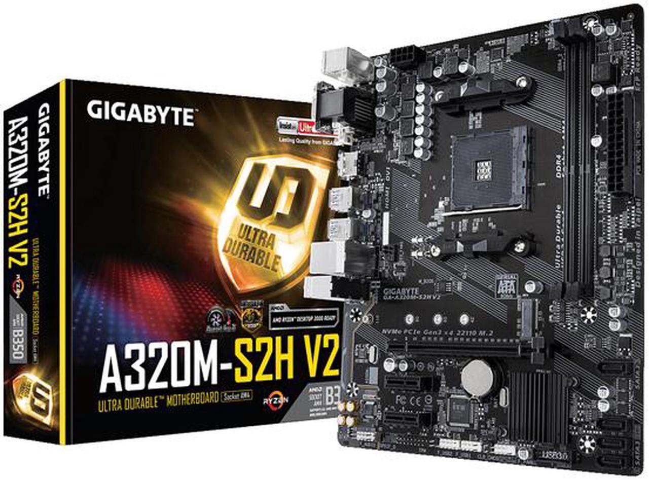 Alt view image 5 of 5 - GIGABYTE GA-A320M-S2H V2 AM4 AMD B350 SATA 6Gb/s Micro ATX AMD Motherboard
