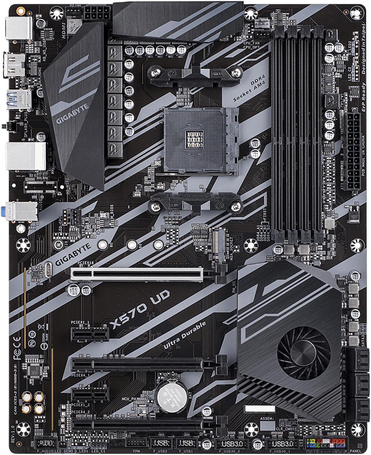 Main image of GIGABYTE X570 UD AMD Ryzen 3000 PCIe 4.0 SATA 6Gb/s USB 3.2 AMD X570 ATX Motherboard