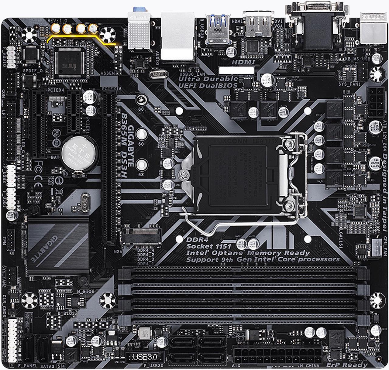Main image of GIGABYTE B365M DS3H LGA 1151 (300 Series) Intel B365 SATA 6Gb/s Micro ATX Intel Motherboard