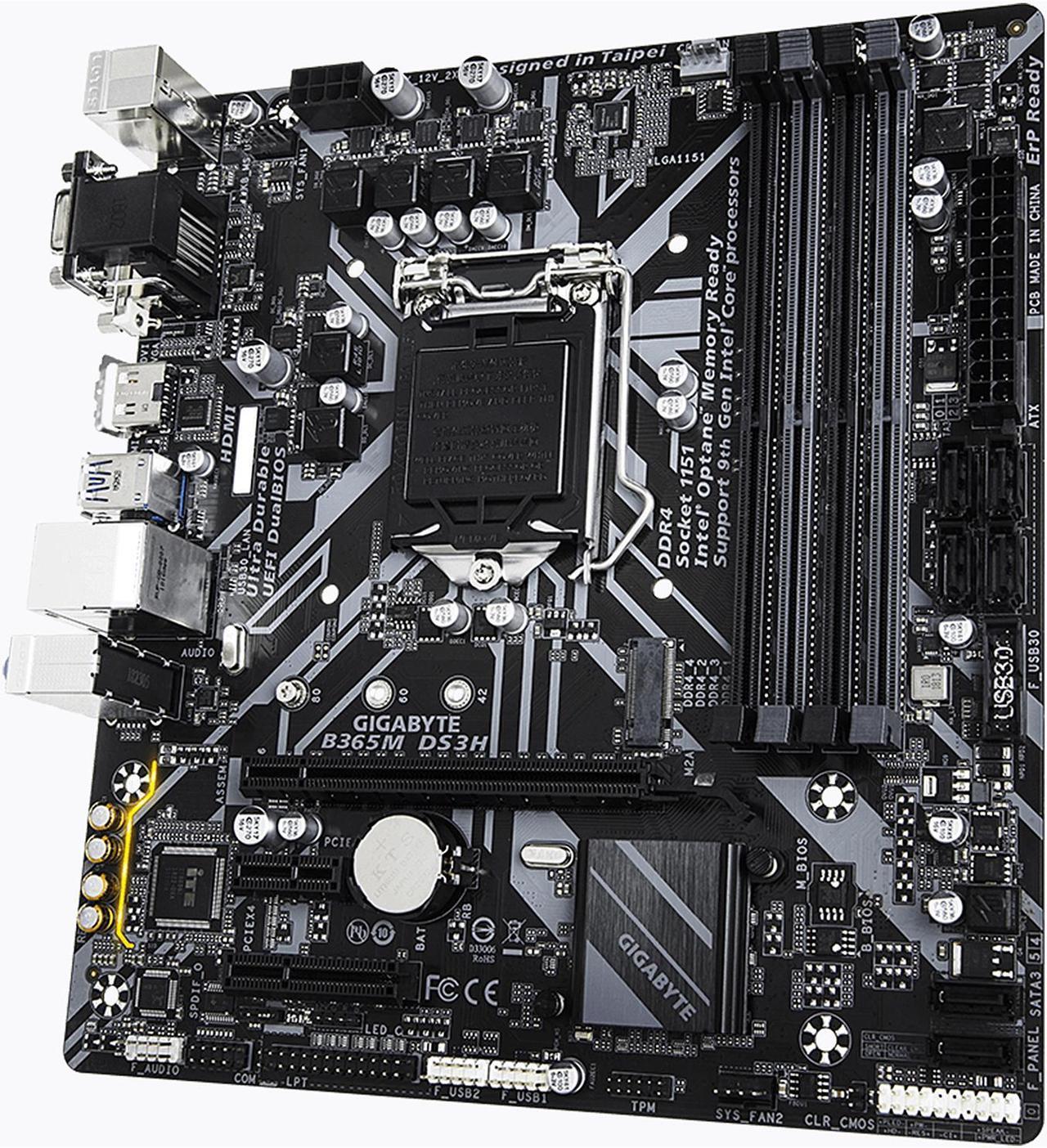 Alt view image 3 of 8 - GIGABYTE B365M DS3H LGA 1151 (300 Series) Intel B365 SATA 6Gb/s Micro ATX Intel Motherboard