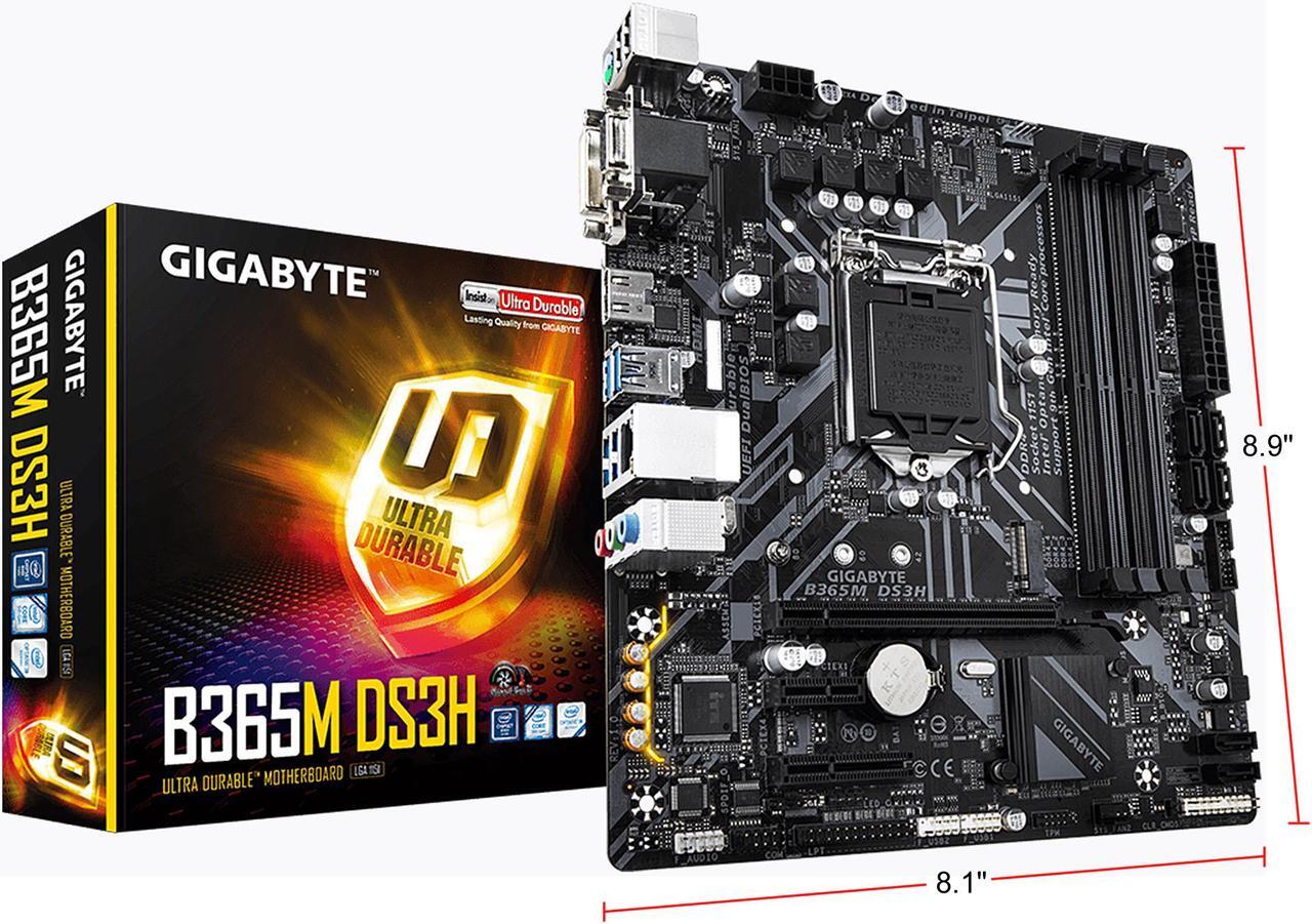 Alt view image 8 of 8 - GIGABYTE B365M DS3H LGA 1151 (300 Series) Intel B365 SATA 6Gb/s Micro ATX Intel Motherboard