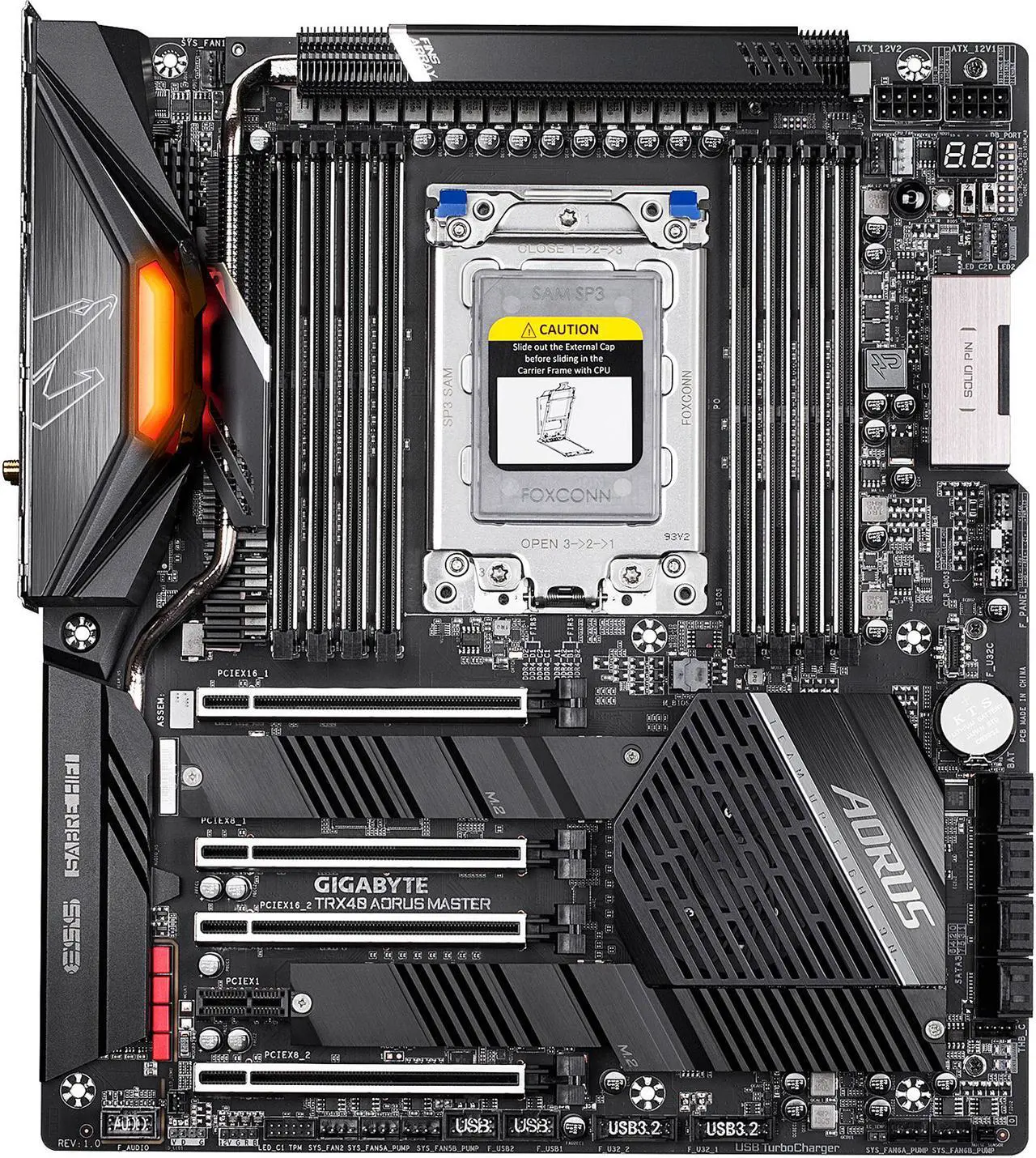 Main image of GIGABYTE TRX40 AORUS MASTER sTRX4 AMD TRX40 Extended ATX AMD Motherboard