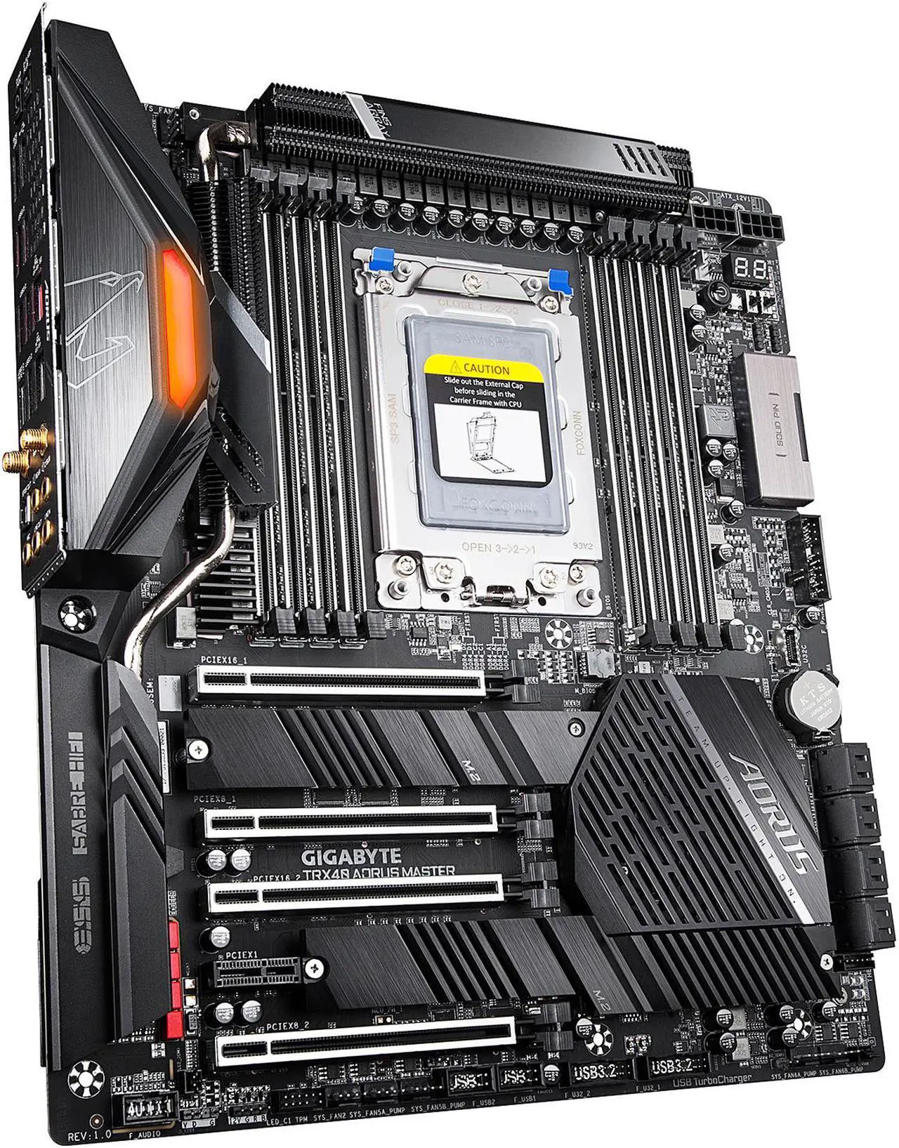 Alt view image 3 of 8 - GIGABYTE TRX40 AORUS MASTER sTRX4 AMD TRX40 Extended ATX AMD Motherboard