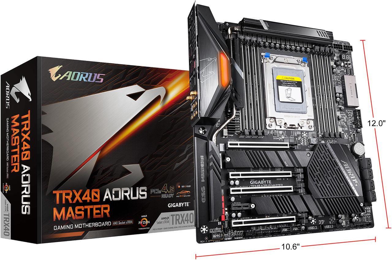 Alt view image 8 of 8 - GIGABYTE TRX40 AORUS MASTER sTRX4 AMD TRX40 Extended ATX AMD Motherboard