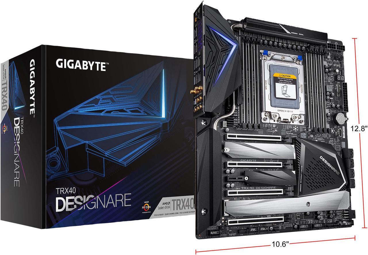 Alt view image 7 of 7 - GIGABYTE TRX40 DESIGNARE sTRX4 AMD TRX40 XL ATX AMD Motherboard