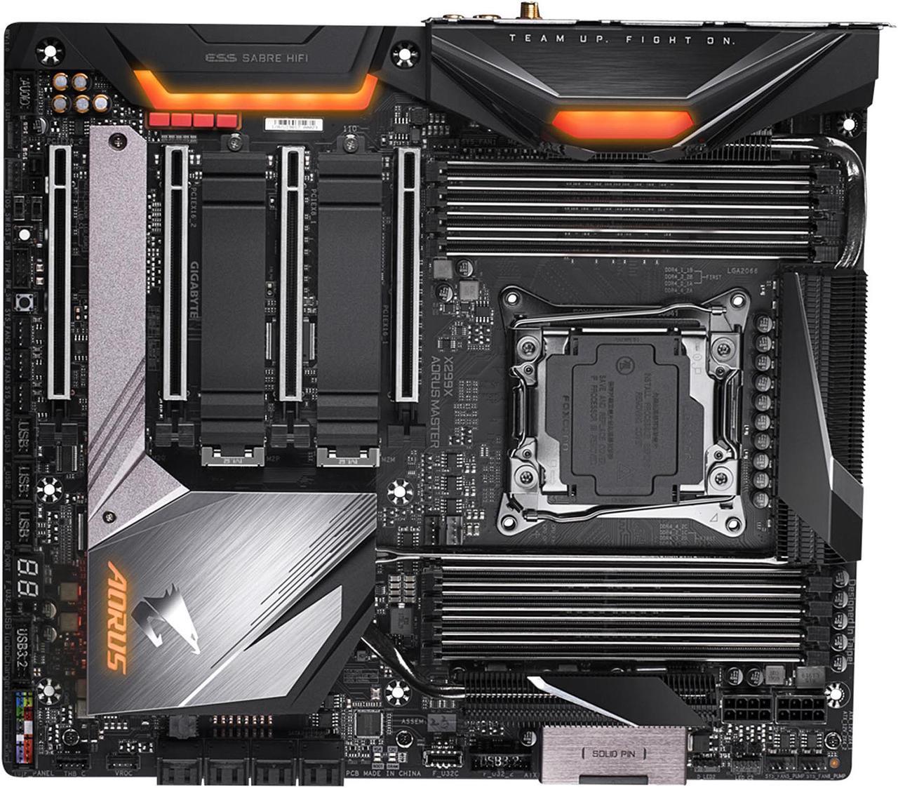 Main image of GIGABYTE X299X AORUS MASTER LGA 2066 Intel X299 Extended ATX Intel Motherboard