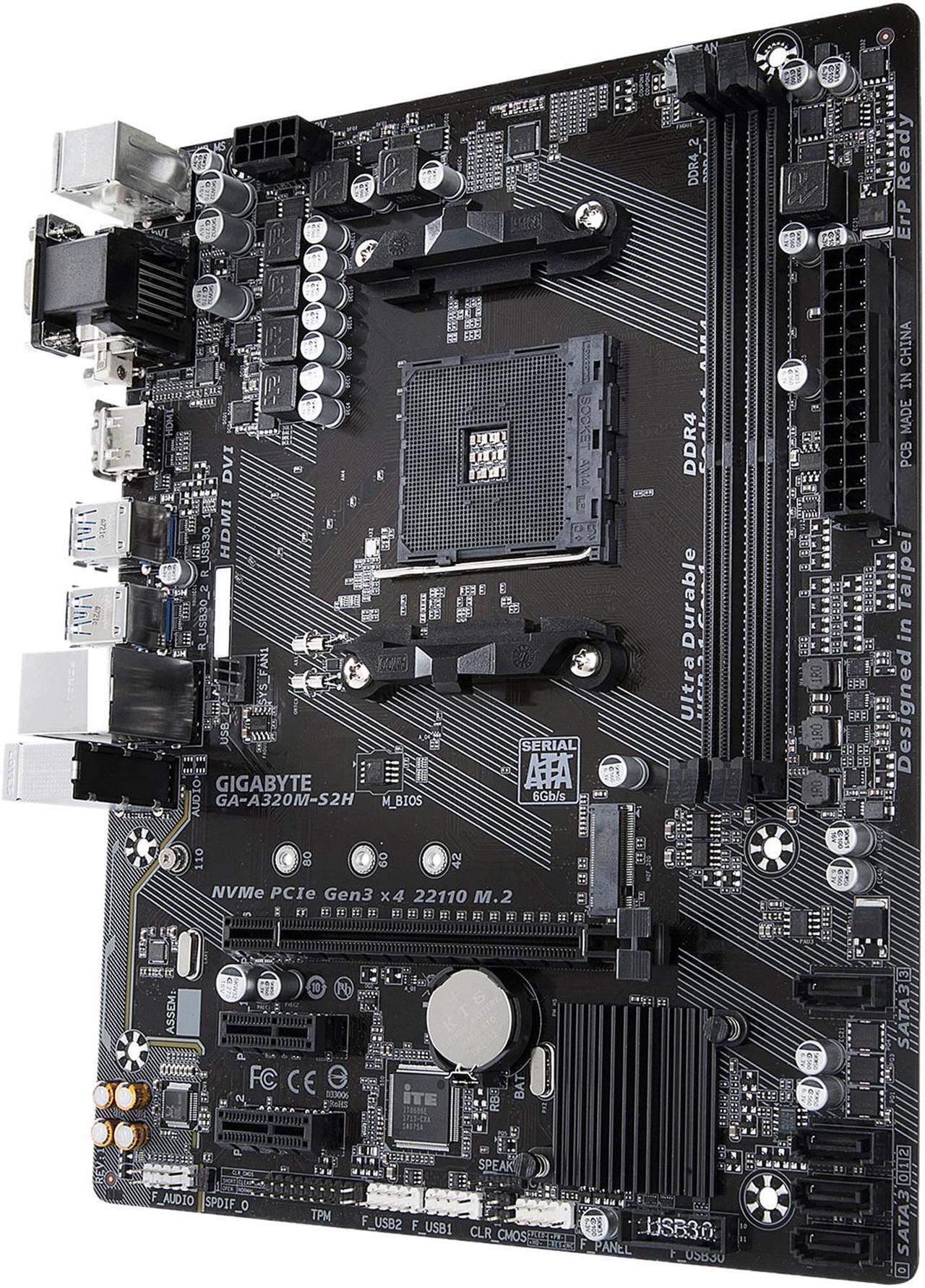 Alt view image 3 of 8 - GIGABYTE GA-A320M-S2H AM4 AMD A320 Micro ATX AMD Motherboard