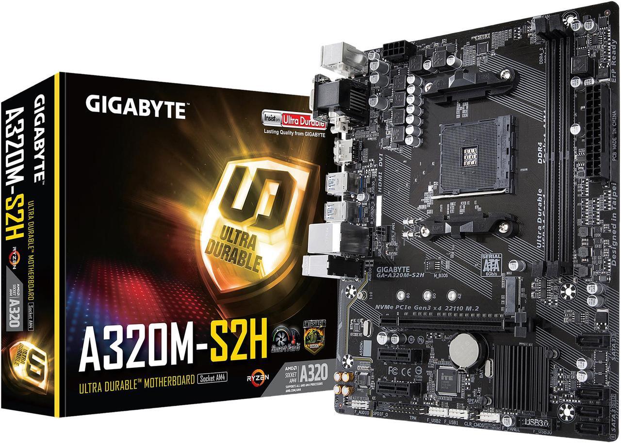 Alt view image 7 of 8 - GIGABYTE GA-A320M-S2H AM4 AMD A320 Micro ATX AMD Motherboard