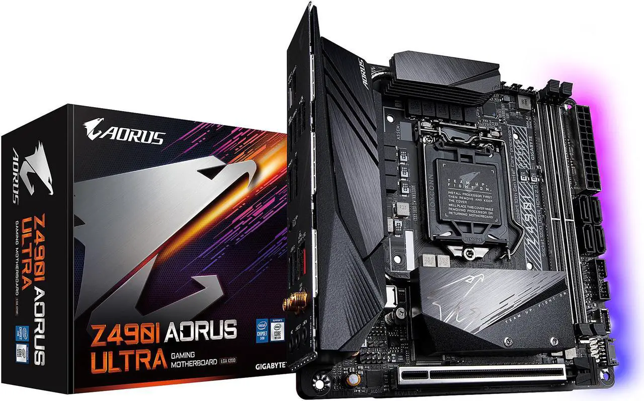 Alt view image 9 of 10 - GIGABYTE Z490I AORUS ULTRA LGA 1200 Intel Z490 Mini-ITX Motherboard with Dual M.2, SATA 6Gb/s, USB 3.2 Gen 2, WIFI 6, 2.5 GbE LAN