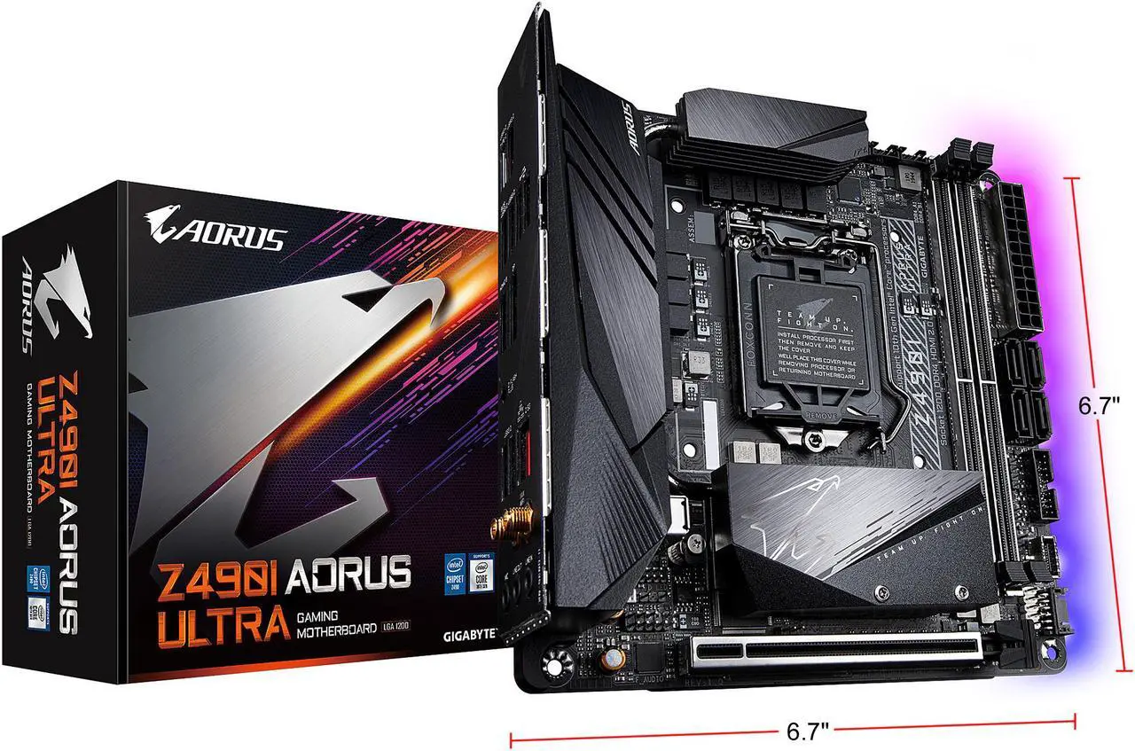 Alt view image 10 of 10 - GIGABYTE Z490I AORUS ULTRA LGA 1200 Intel Z490 Mini-ITX Motherboard with Dual M.2, SATA 6Gb/s, USB 3.2 Gen 2, WIFI 6, 2.5 GbE LAN