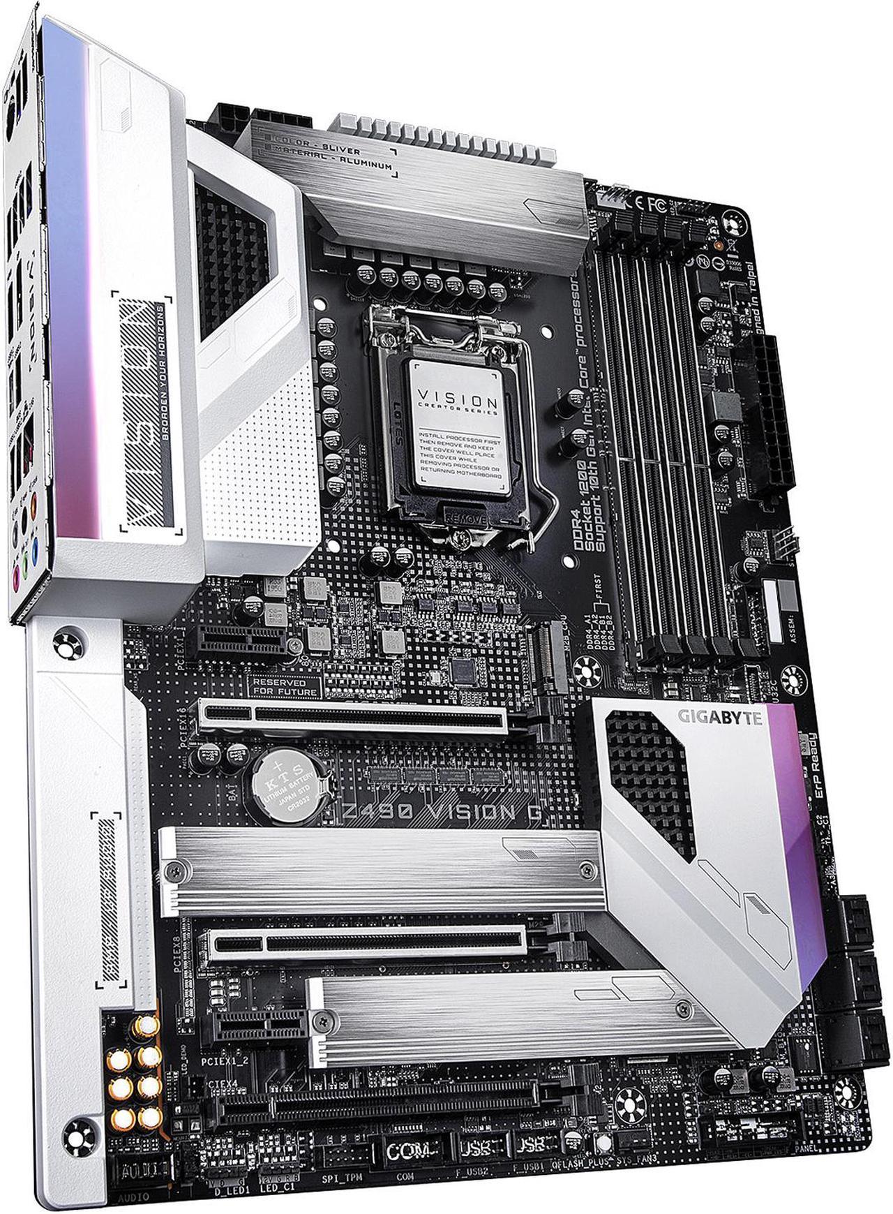 Alt view image 4 of 7 - GIGABYTE Z490 VISION G LGA 1200 Intel Z490 ATX Motherboard with Dual M.2, SATA 6Gb/s, USB 3.2 Gen 2, 2.5 GbE LAN, SLI Support