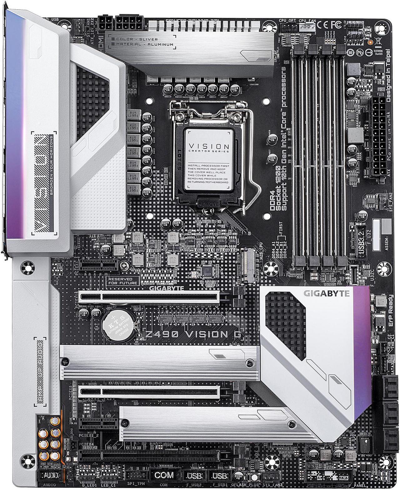 Main image of GIGABYTE Z490 VISION G LGA 1200 Intel Z490 ATX Motherboard with Dual M.2, SATA 6Gb/s, USB 3.2 Gen 2, 2.5 GbE LAN, SLI Support