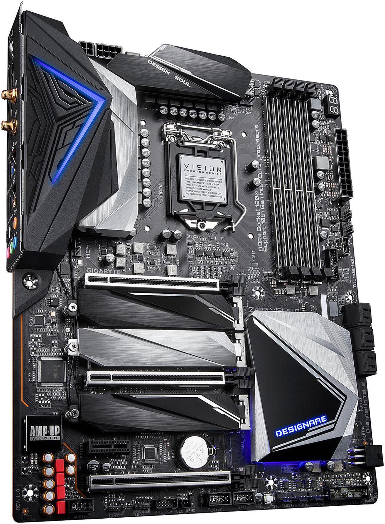 Alt view image 4 of 7 - GIGABYTE Z490 VISION D LGA 1200 Intel Z490 ATX Motherboard with Triple M.2, SATA 6Gb/s, USB 3.2 Gen 2, WIFI 6, 2.5 GbE LAN, Dual Thunderbolt 3