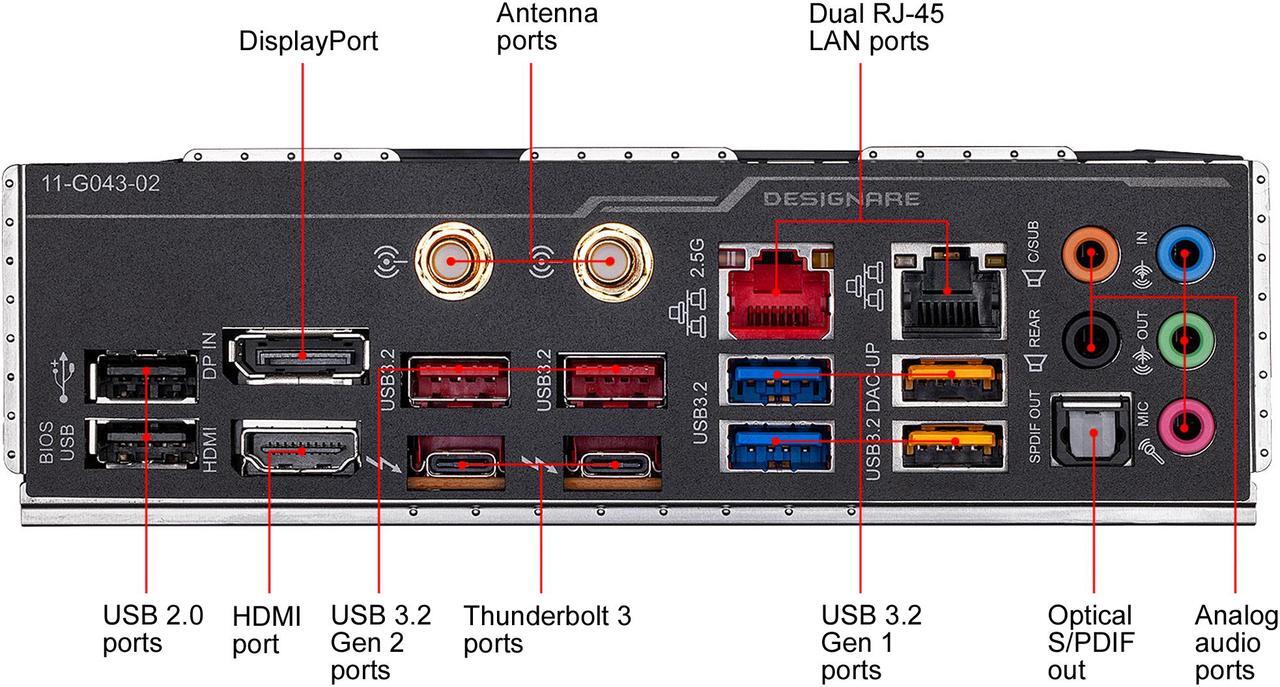 Alt view image 6 of 7 - GIGABYTE Z490 VISION D LGA 1200 Intel Z490 ATX Motherboard with Triple M.2, SATA 6Gb/s, USB 3.2 Gen 2, WIFI 6, 2.5 GbE LAN, Dual Thunderbolt 3