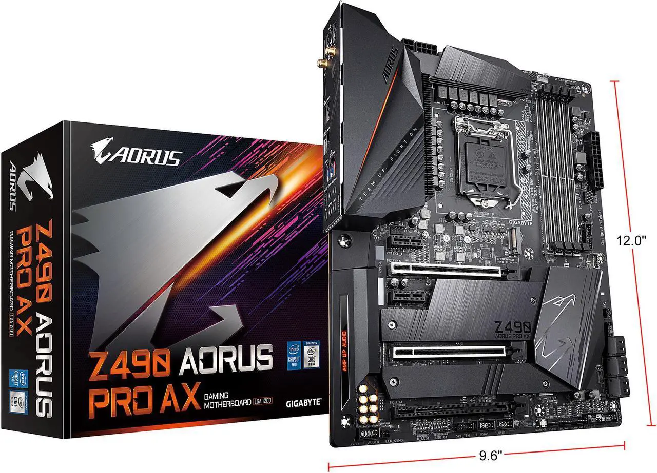 Alt view image 8 of 8 - GIGABYTE Z490 AORUS PRO AX LGA 1200 Intel Z490 ATX Motherboard with Dual M.2, SATA 6Gb/s, USB 3.2 Gen 2, WIFI 6, 2.5 GbE LAN