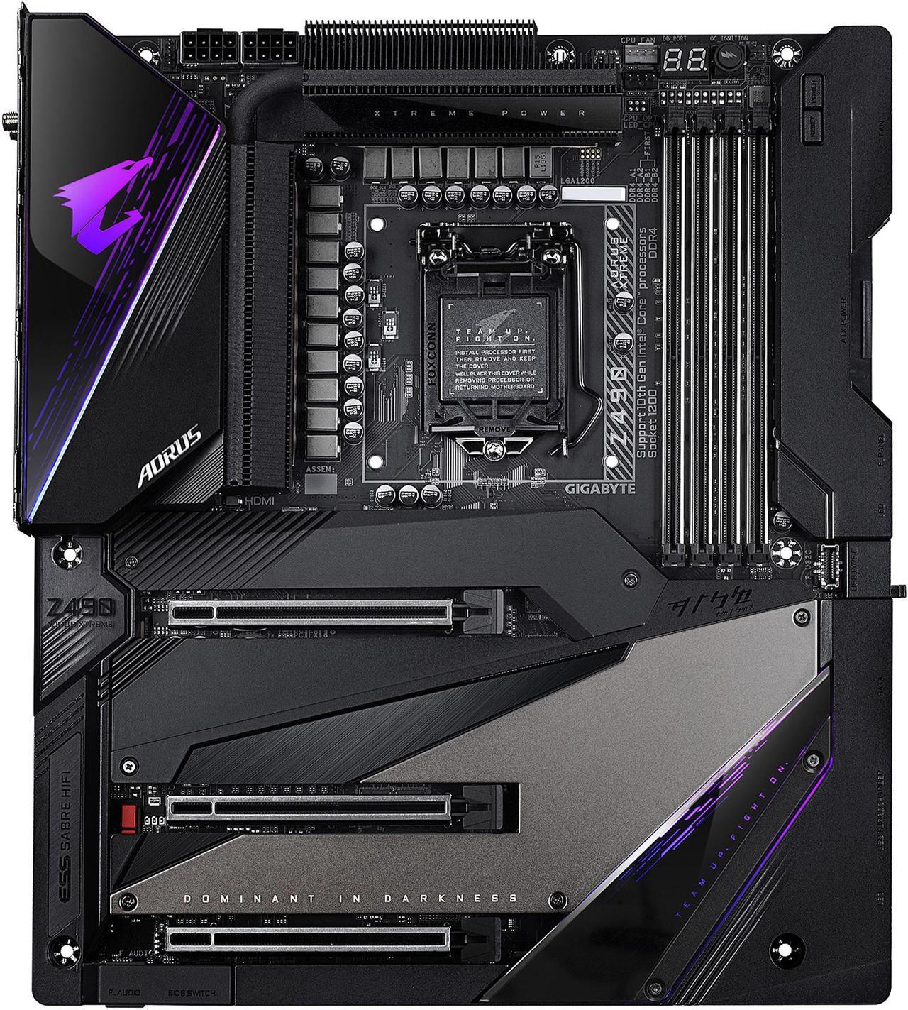 GIGABYTE Z490 AORUS XTREME LGA 1200 Intel Z490 E-ATX Motherboard with Triple M.2, SATA 6Gb/s, USB 3.2 Gen 2, WIFI 6, 10 GbE LAN, Dual Thunderbolt 3, ESSential USB DAC