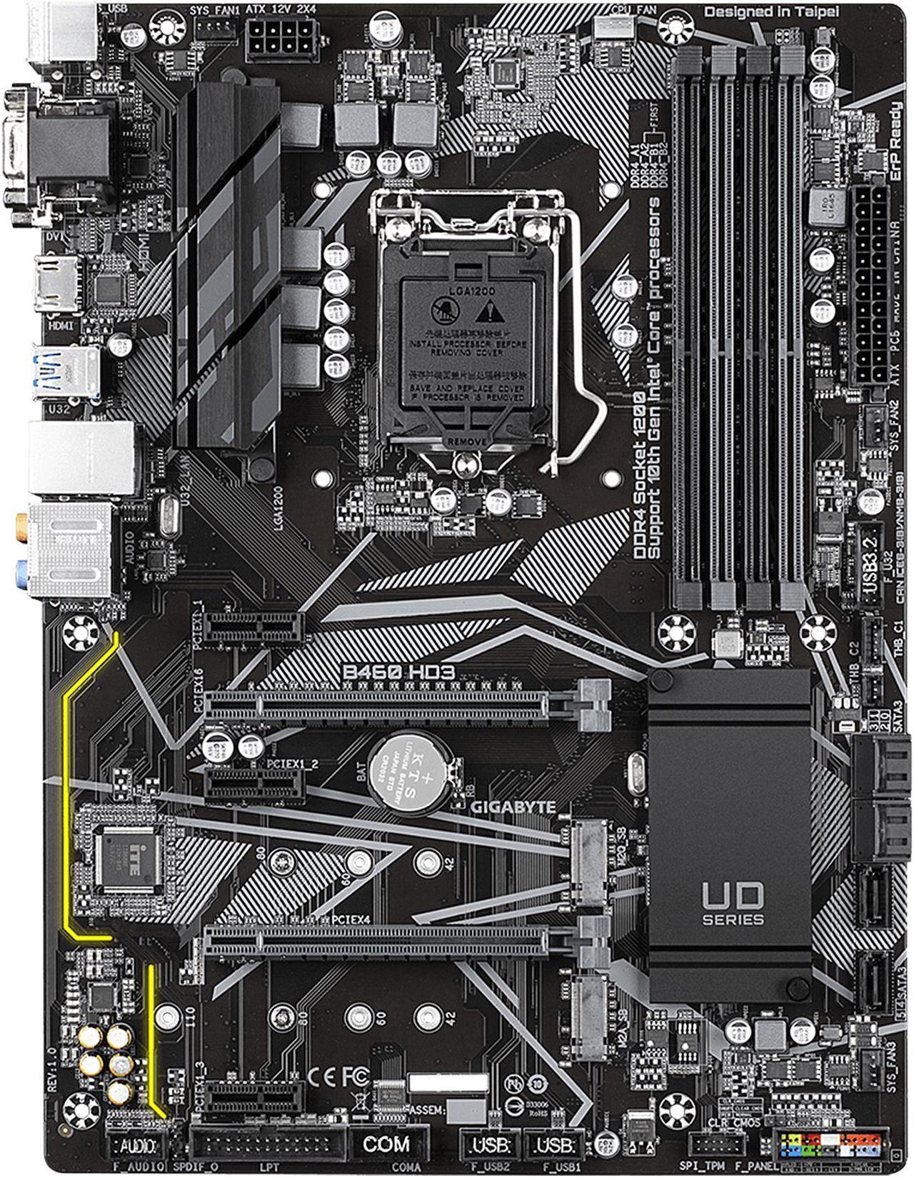 GIGABYTE B460 HD3 LGA 1200 Intel B460 ATX Motherboard with Dual M.2, SATA 6Gb/s, USB 3.2 Gen 1