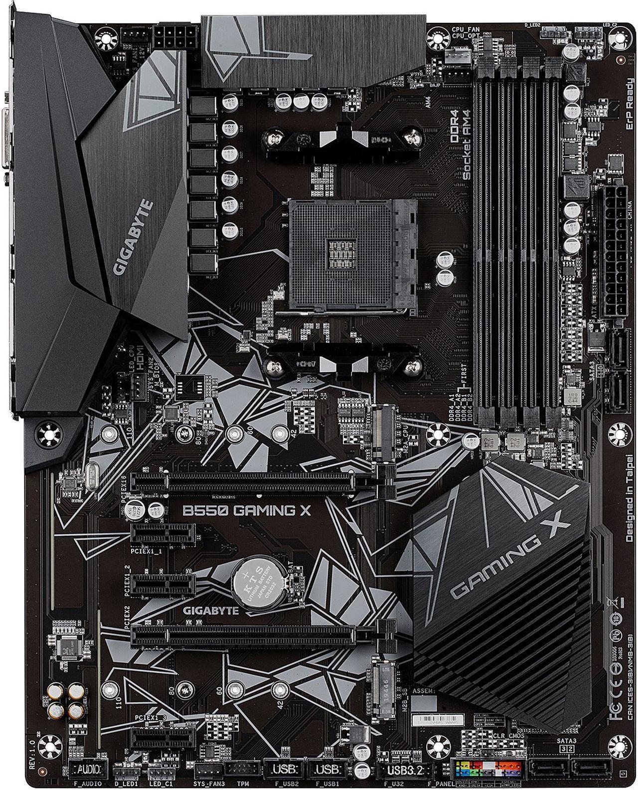 GIGABYTE B550 GAMING X AM4 AMD B550 ATX Motherboard with Dual M.2, SATA 6Gb/s, USB 3.2 Gen 2, PCIe 4.0